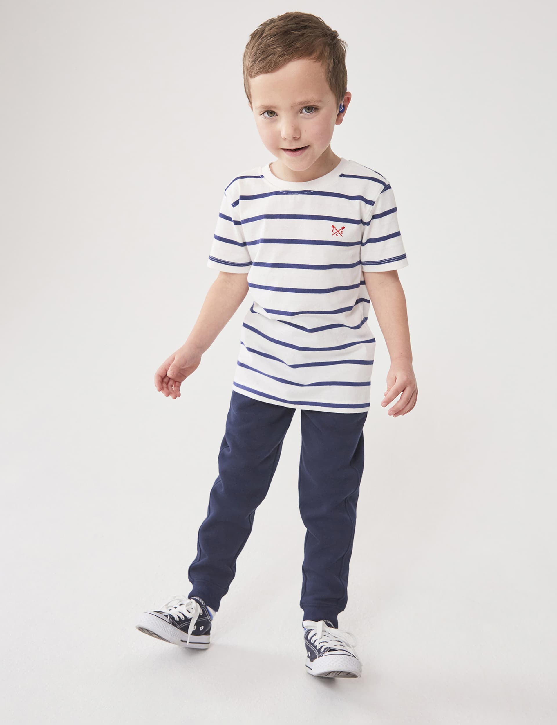 Crew Clothing Boys Slim Cotton Rich Joggers (3-12 Yrs) - 5-6 Y - Navy, Navy