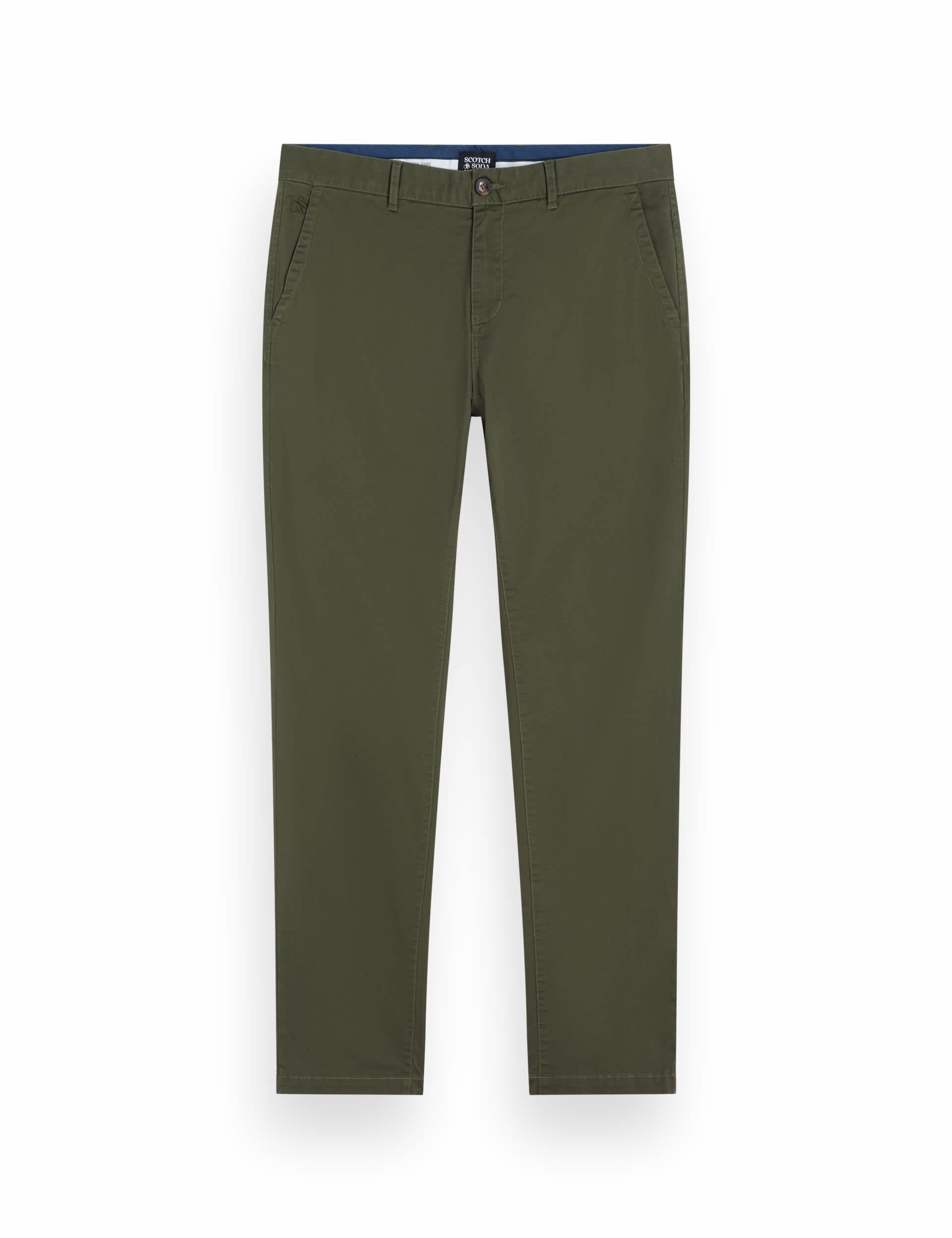 Scotch & Soda Men's Regular Fit Stretch Chinos - 36/30 - Dark Green, Navy,Black,Beige,Dark Green