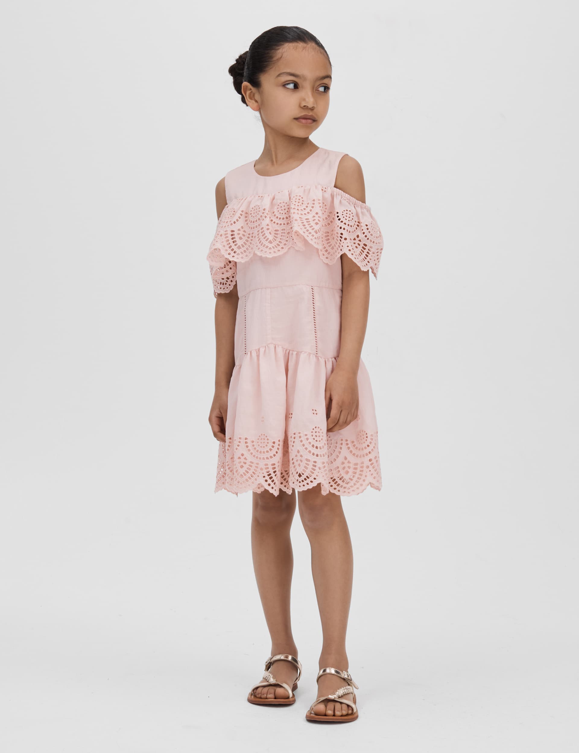 Reiss Girls Tiered Dress (4-14 Yrs) - 7-8 Y - Pink, Pink