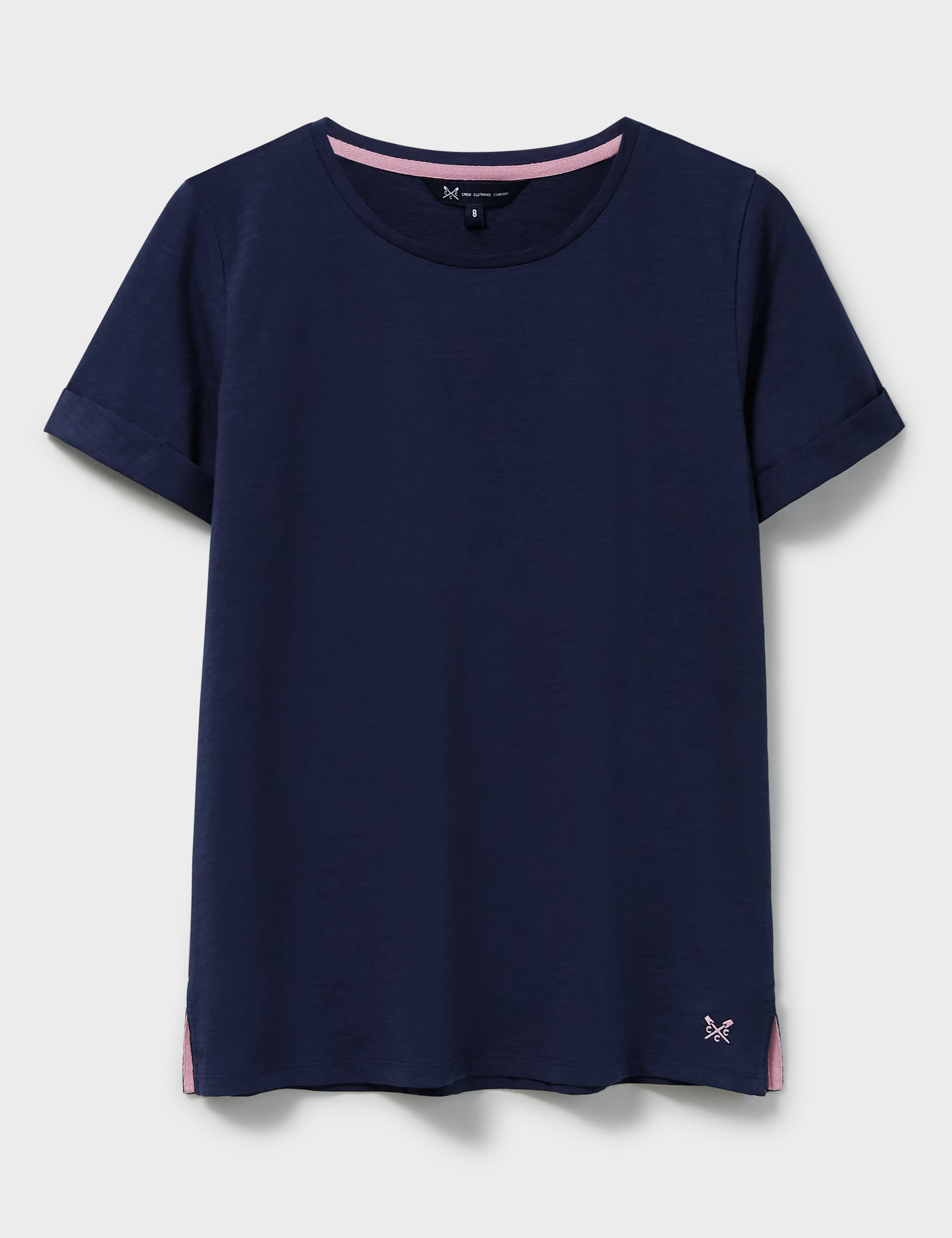 Crew Clothing Women's Pure Cotton T-Shirt - 8 - Navy, Light Grey,Pink,White,Navy