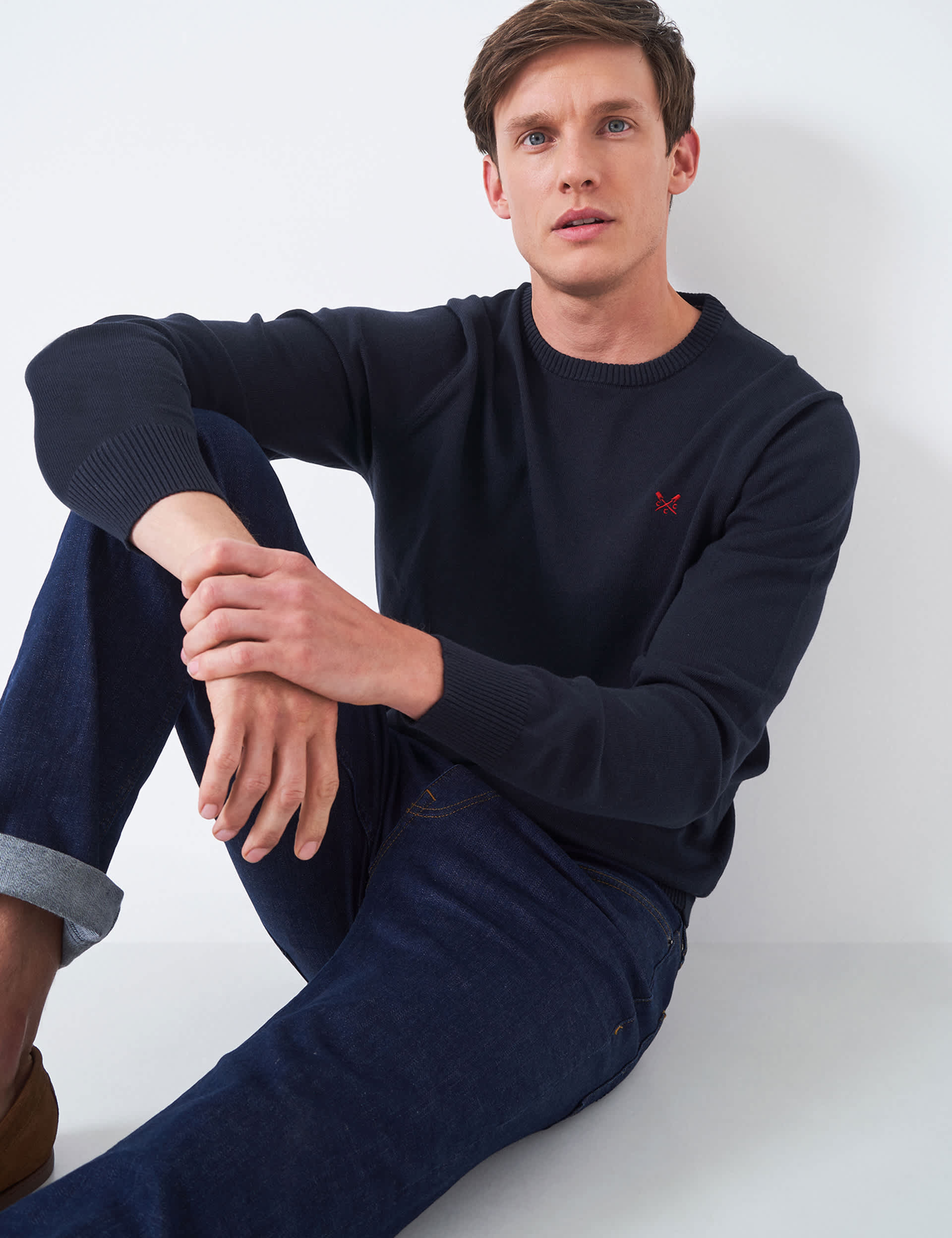 Crew Clothing Men's Cotton Crew Neck Jumper - L - Navy, Navy