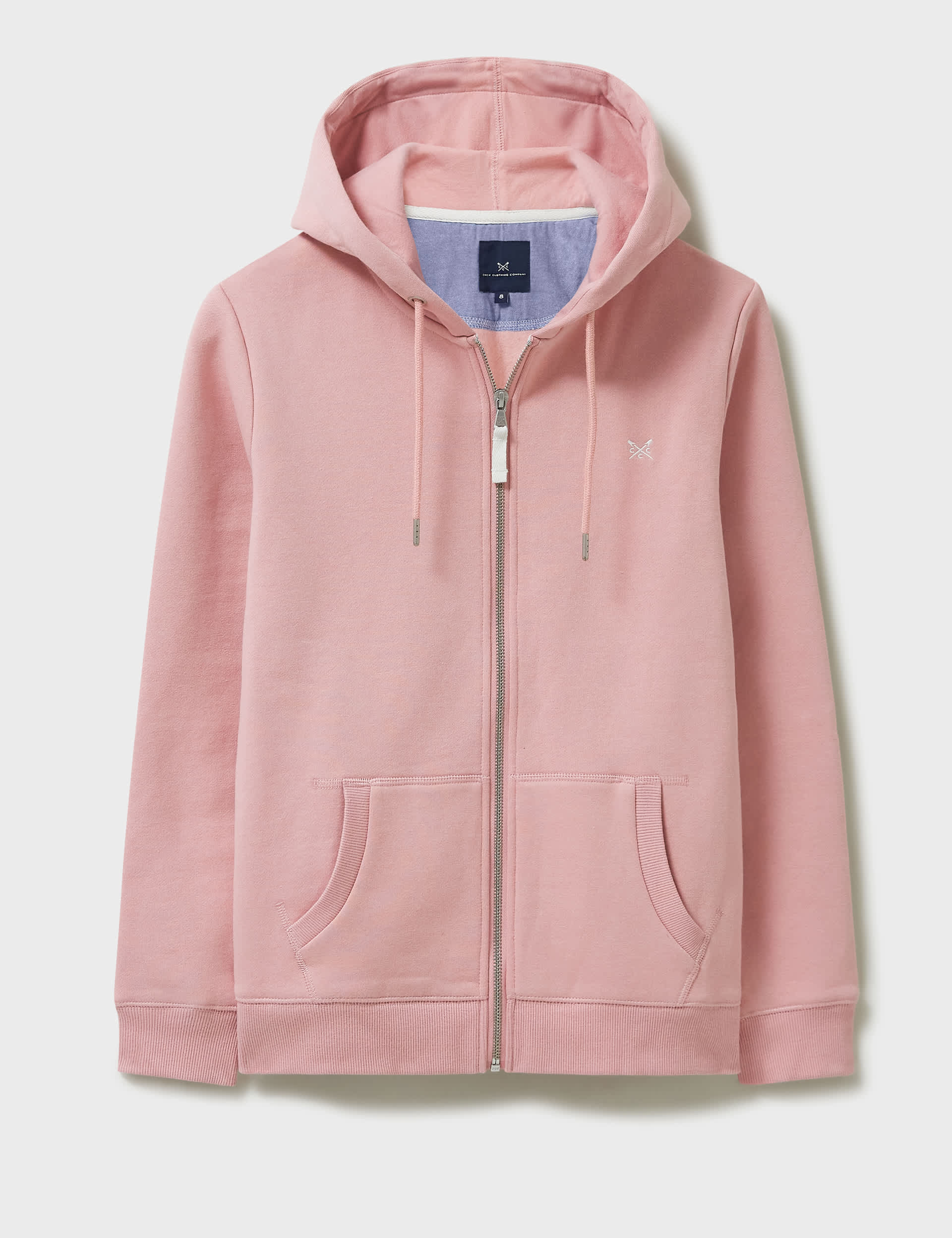 Crew Clothing Women's Cotton Rich Zip Up Hoodie - 8 - Light Pink, Light Pink