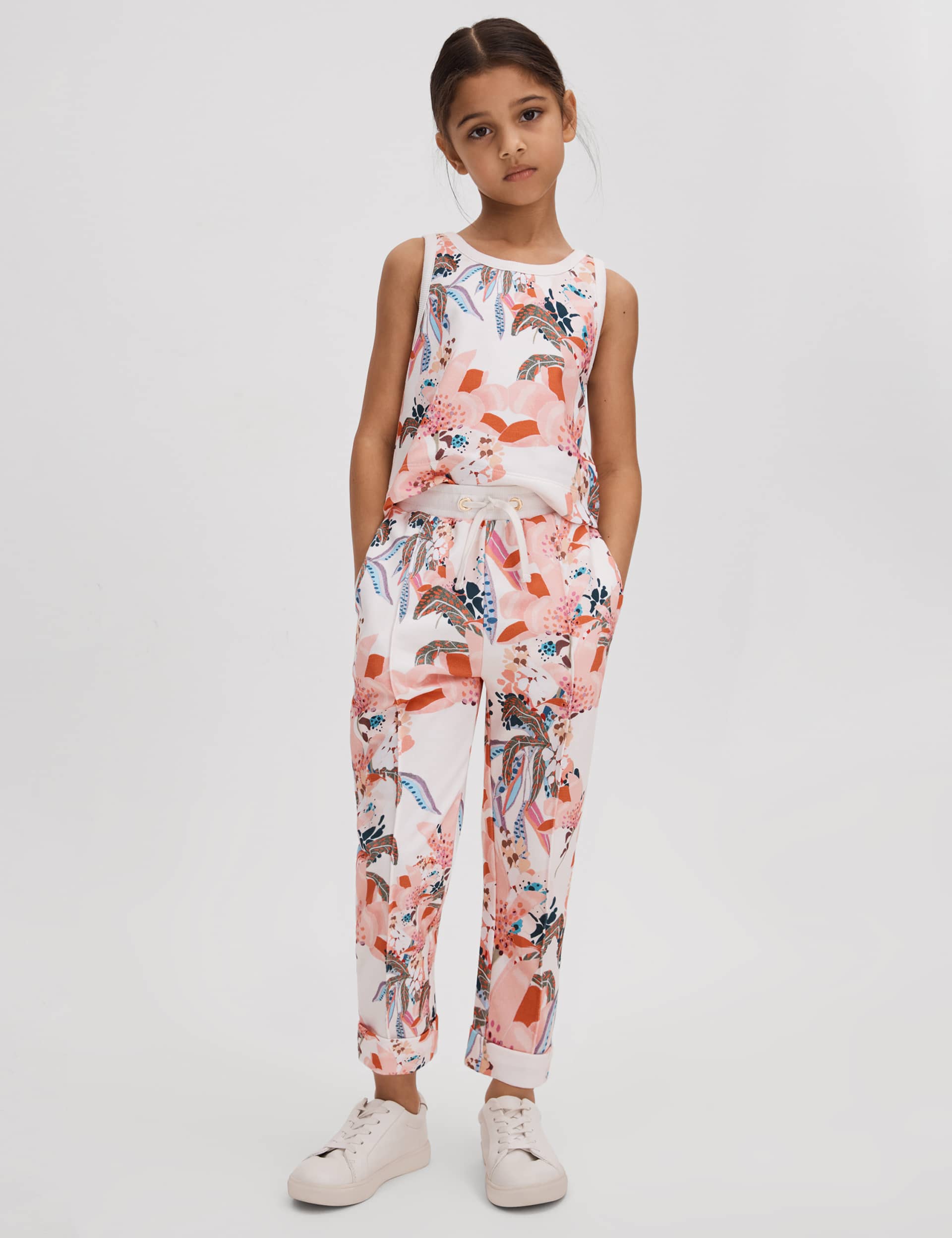 Reiss Girls Pure Cotton Floral Top & Bottom Outfit (4-14 Yrs)