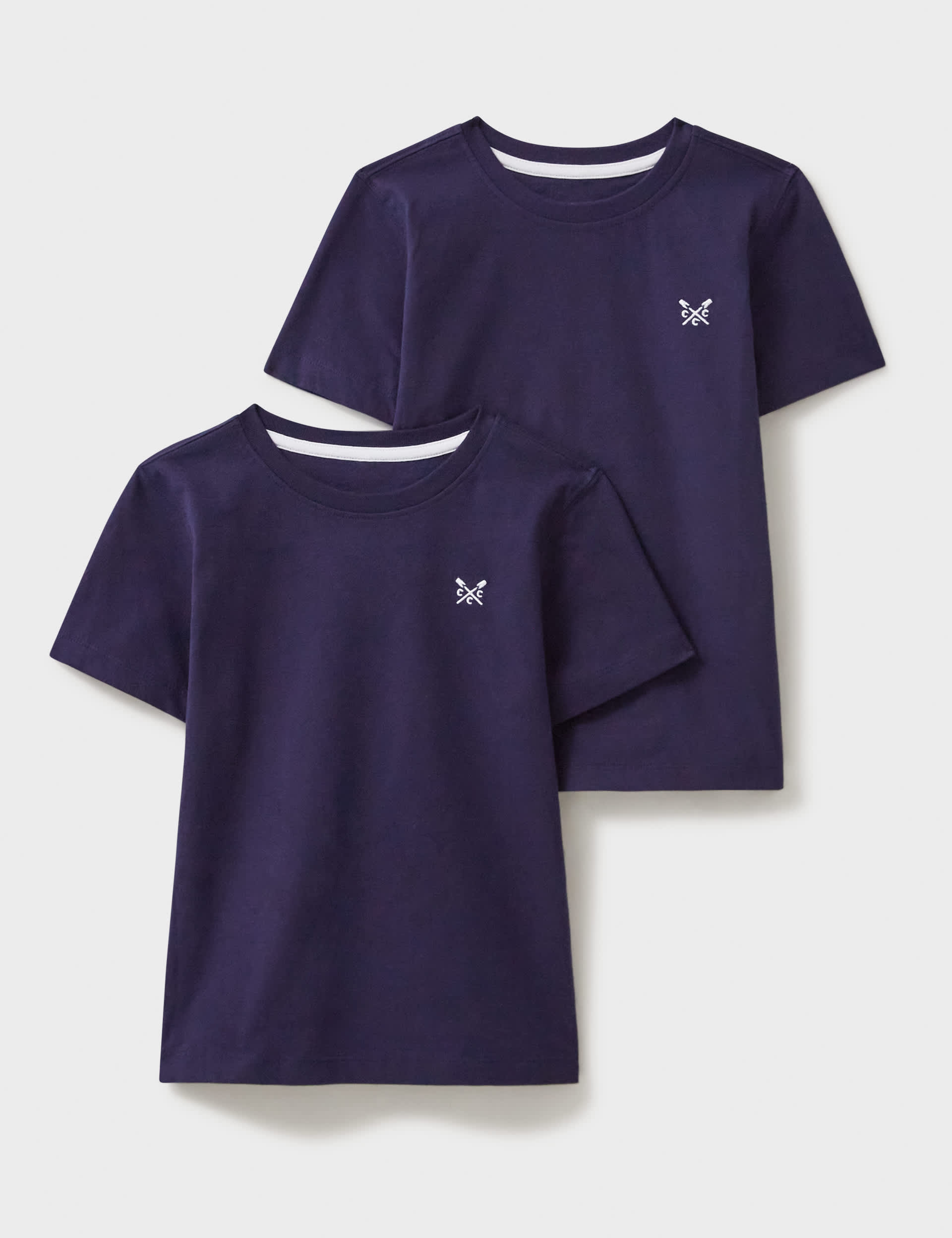 Crew Clothing Boys 2pk Pure Cotton T-Shirts (3-12 Yrs) - 8-9 Y - Navy, Navy