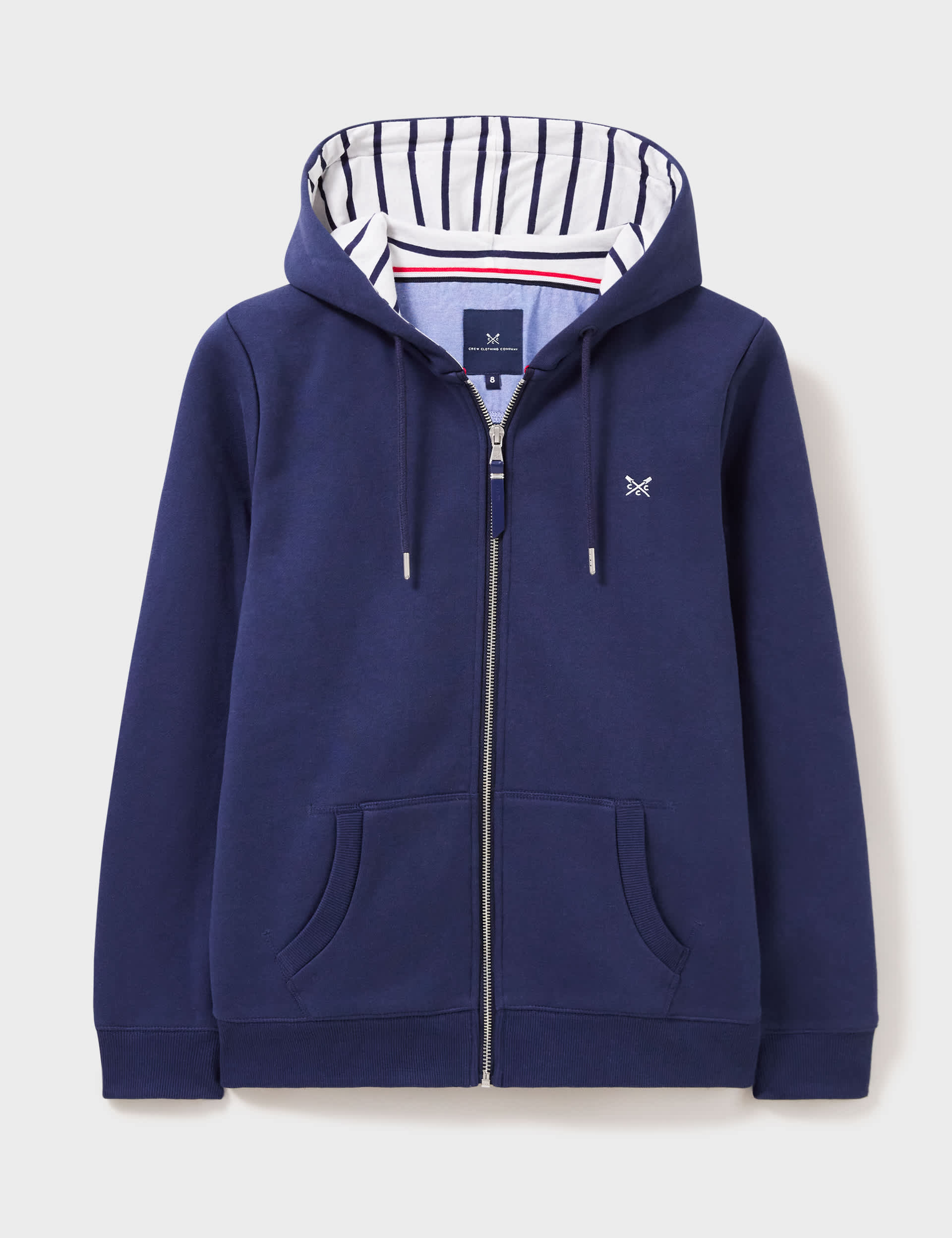 Crew Clothing Women's Cotton Rich Zip Up Hoodie - 6 - Navy, Navy