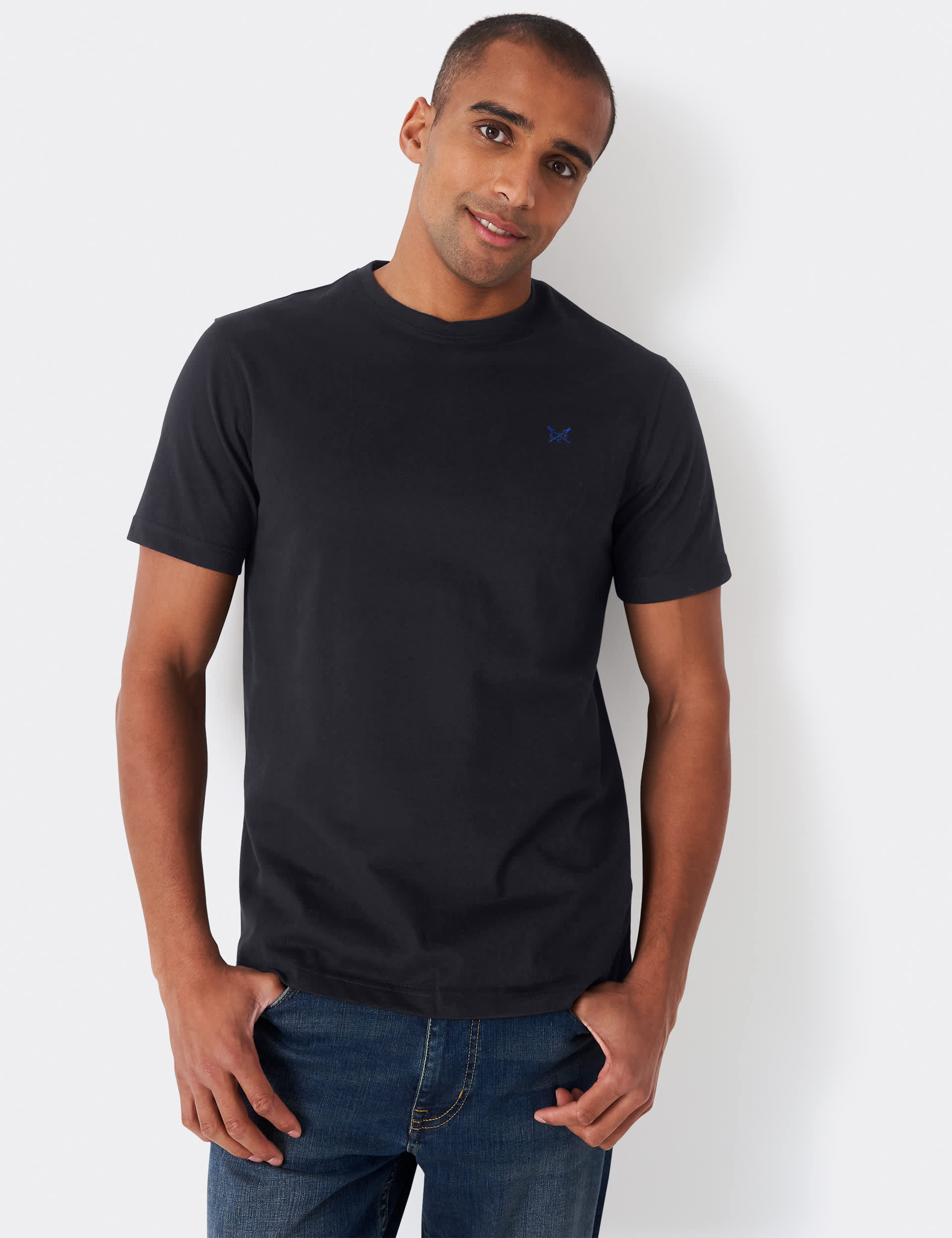 Crew Clothing Men's Pure Cotton Crew Neck T-Shirt - L - Black, Black