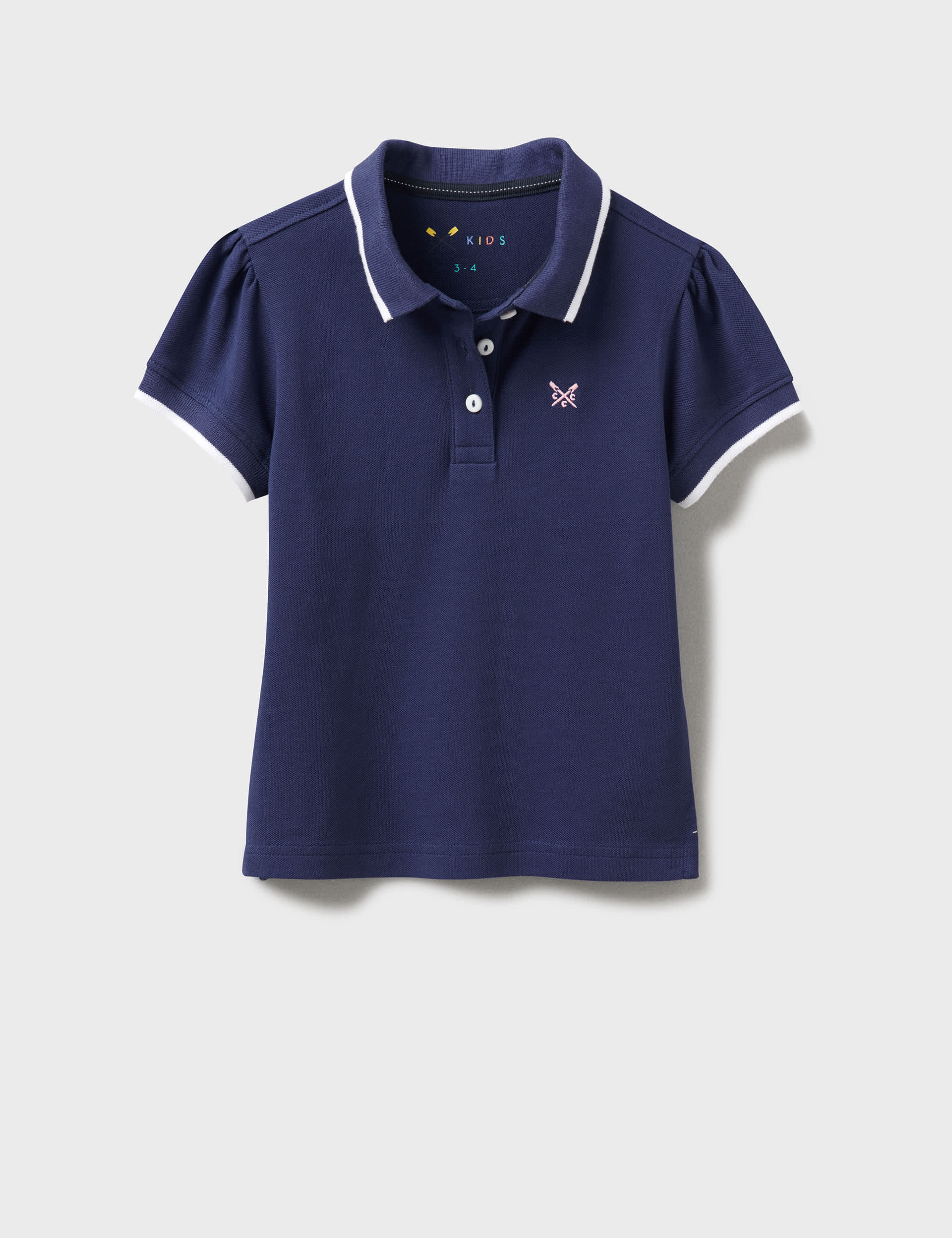 Crew Clothing Girls Pure Cotton Polo Shirt (3-9 Yrs) - 7-8 Y - Navy, Navy