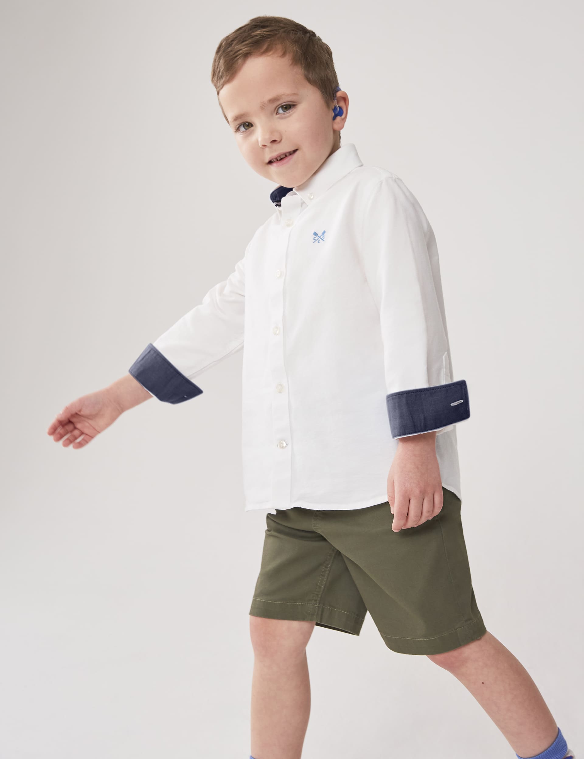 Crew Clothing Boys Pure Cotton Oxford Shirt (3-12 Yrs) - 4-5 Y - White, White