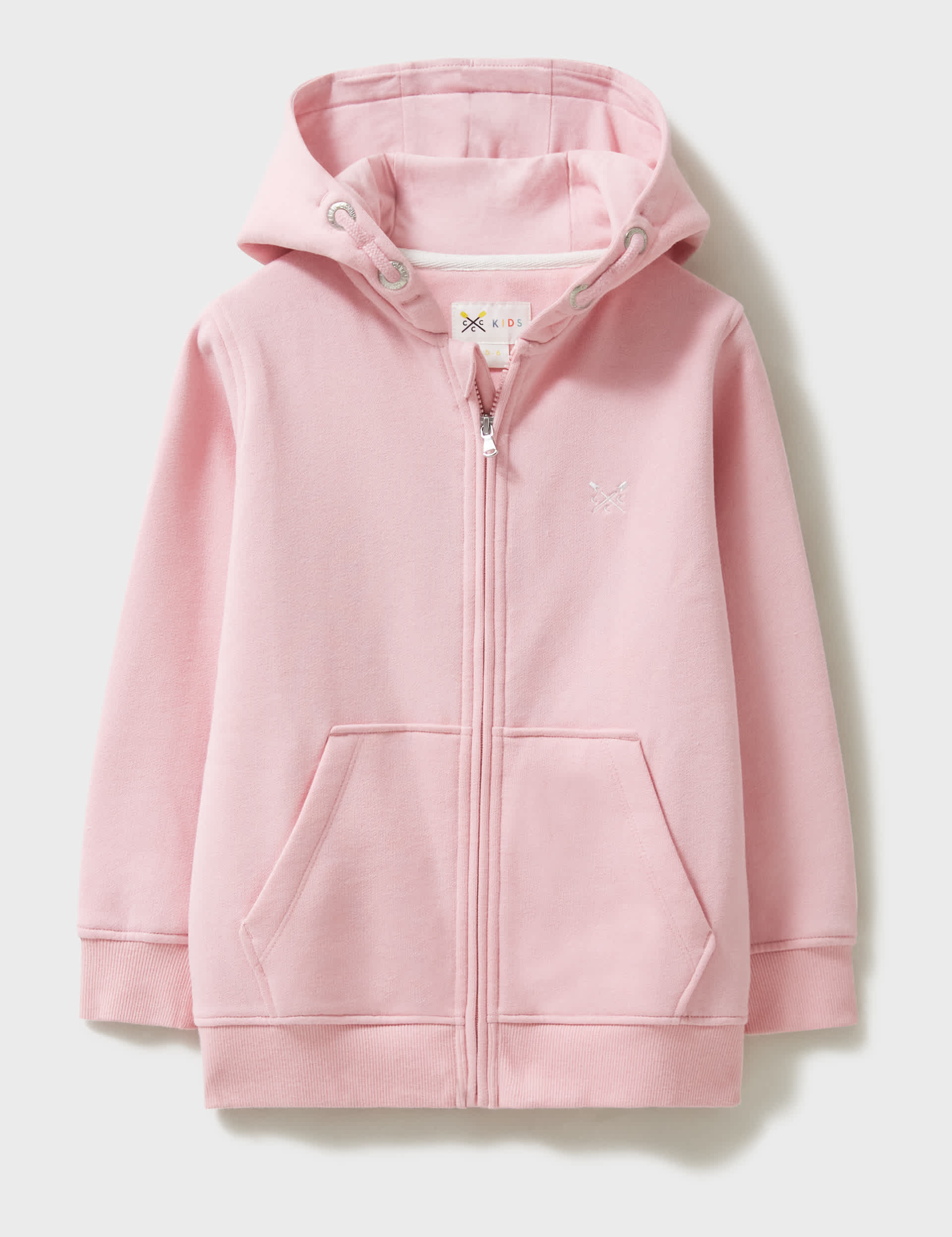 Crew Clothing Girls Cotton Rich Zip Hoodie (3-12 Yrs) - 3-4 Y - Light Pink, Light Pink