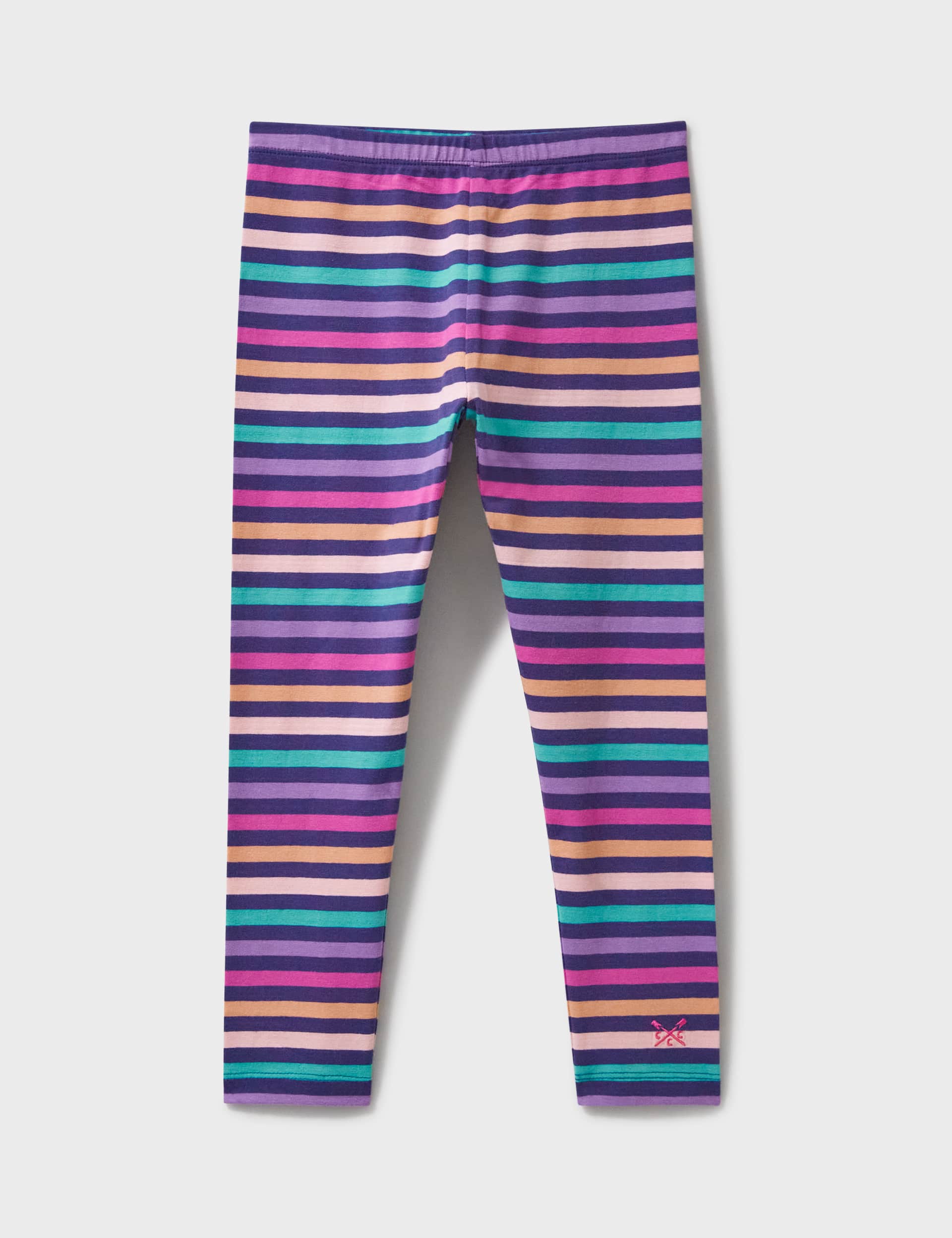 Crew Clothing Girls Cotton Rich Striped Leggings (3-12 Yrs) - 7-8 Y - Navy, Navy