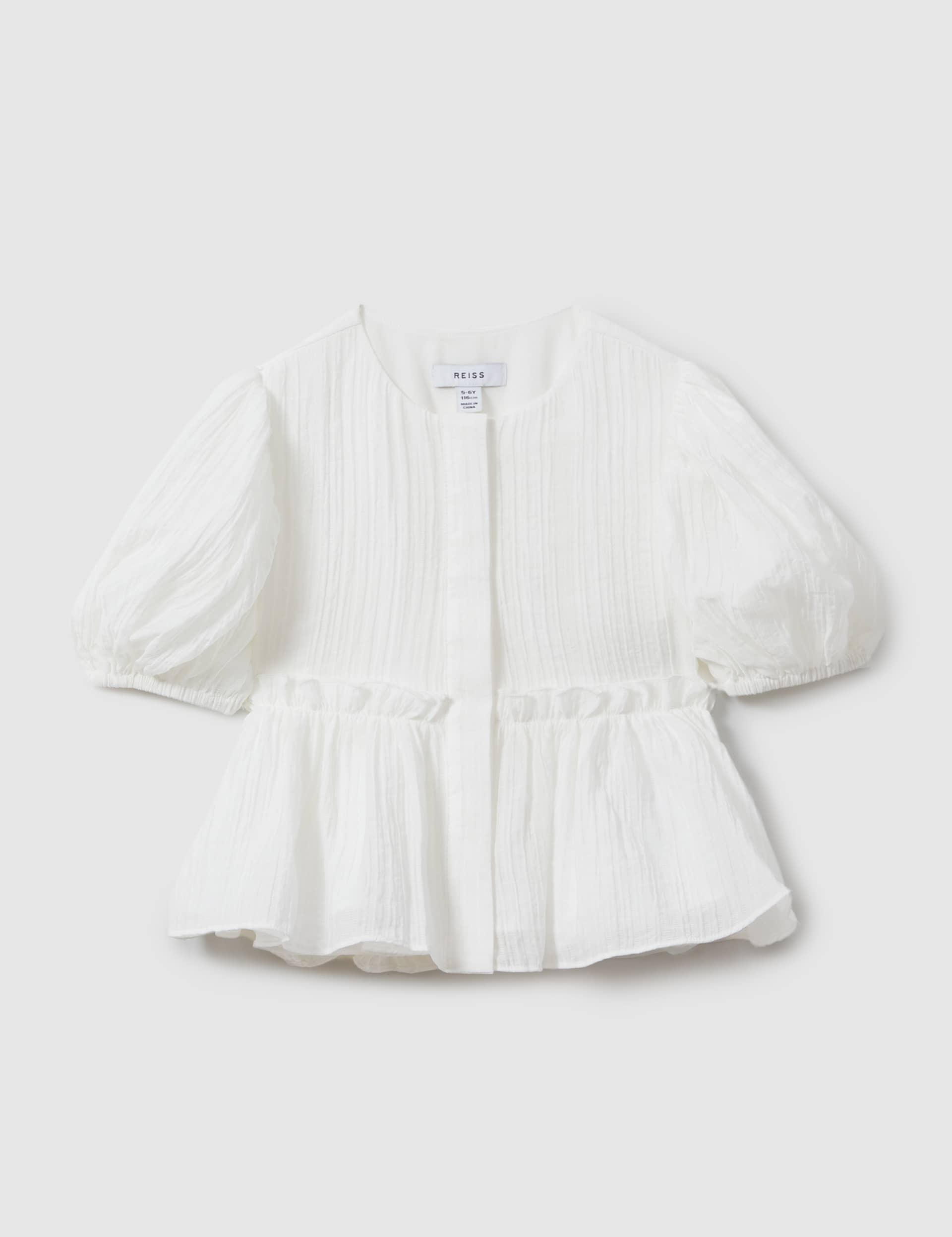 Reiss Girls Textured Top (4-14 Yrs) - 9-10Y - White, White