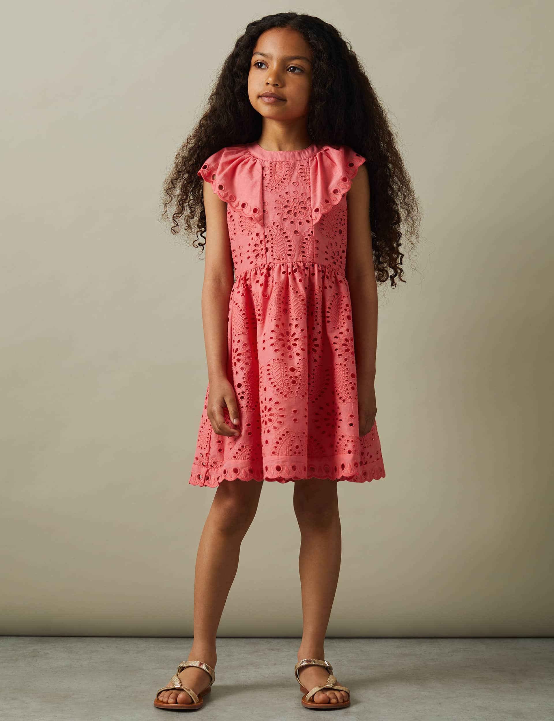 Reiss Girls Pure Cotton Embroidered Dress (4-14 Yrs)