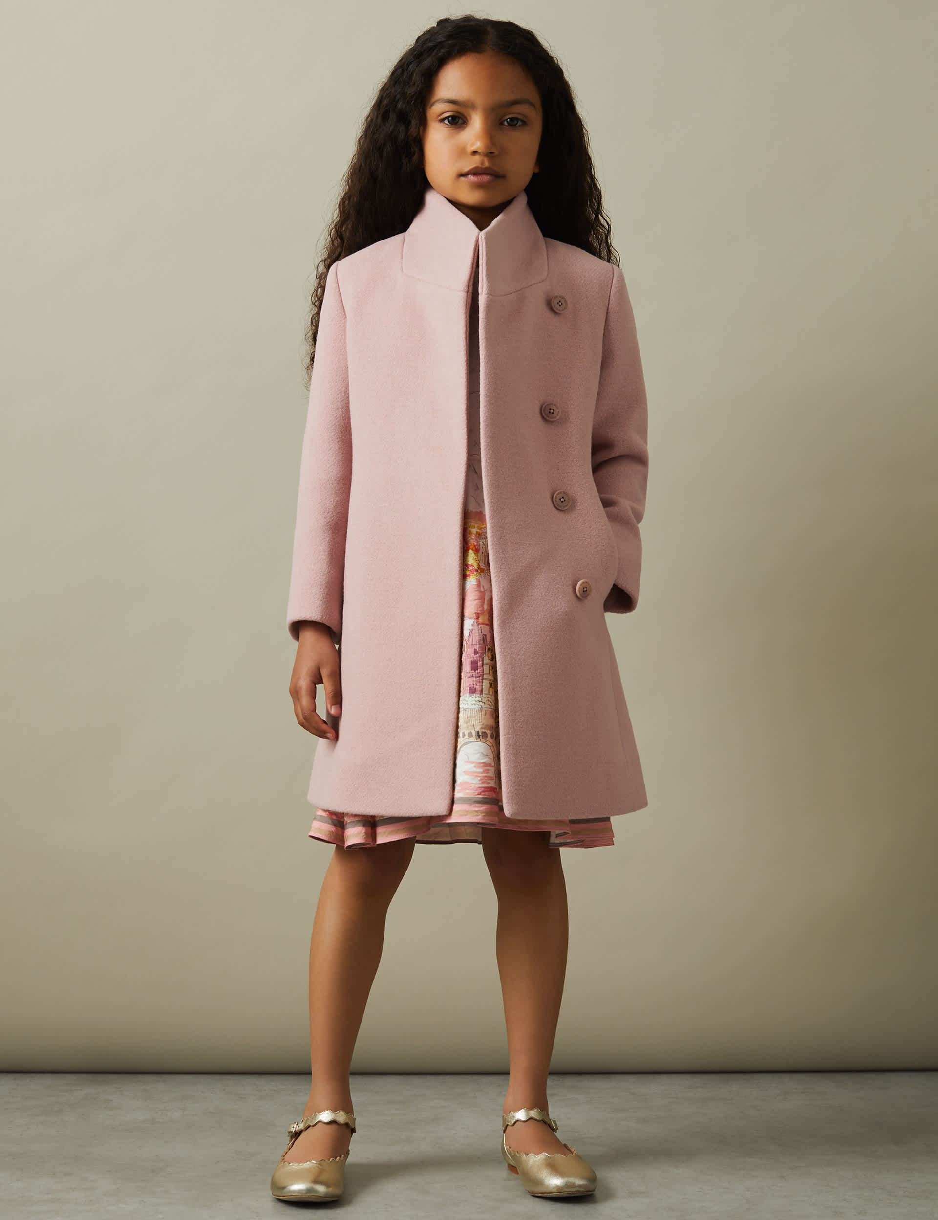 Reiss Girls Wool Rich Coat (4-14 Yrs) - 9-10Y - Pink, Pink