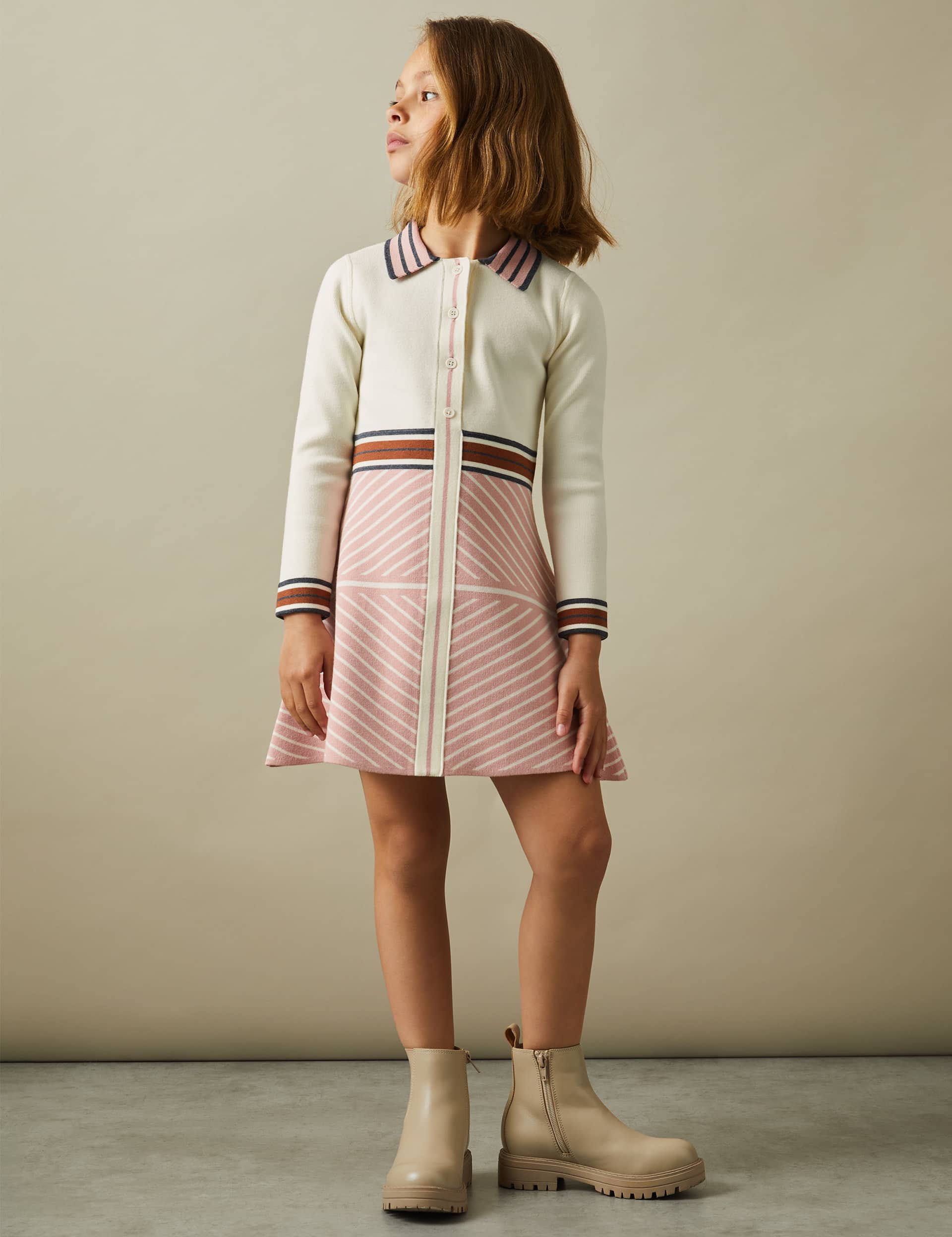 Reiss Girls Colour Block Dress (4-14 Yrs) - 8-9 Y - Pink, Pink