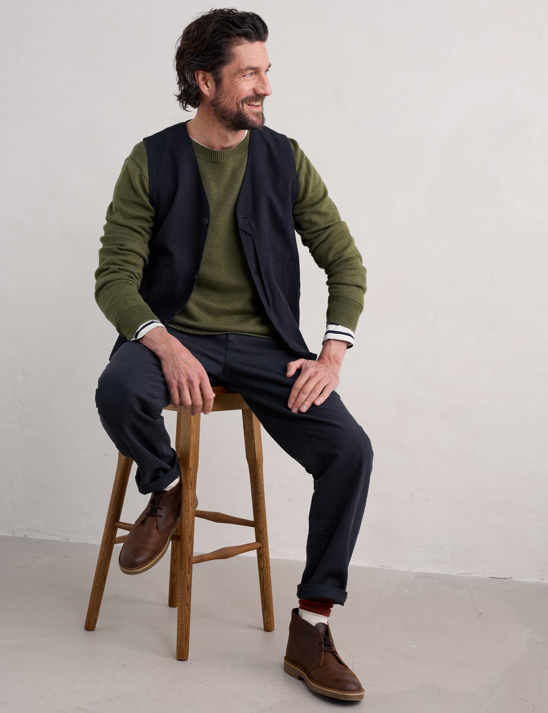 Seasalt Cornwall Men's Pure Cotton Crew Neck Jumper