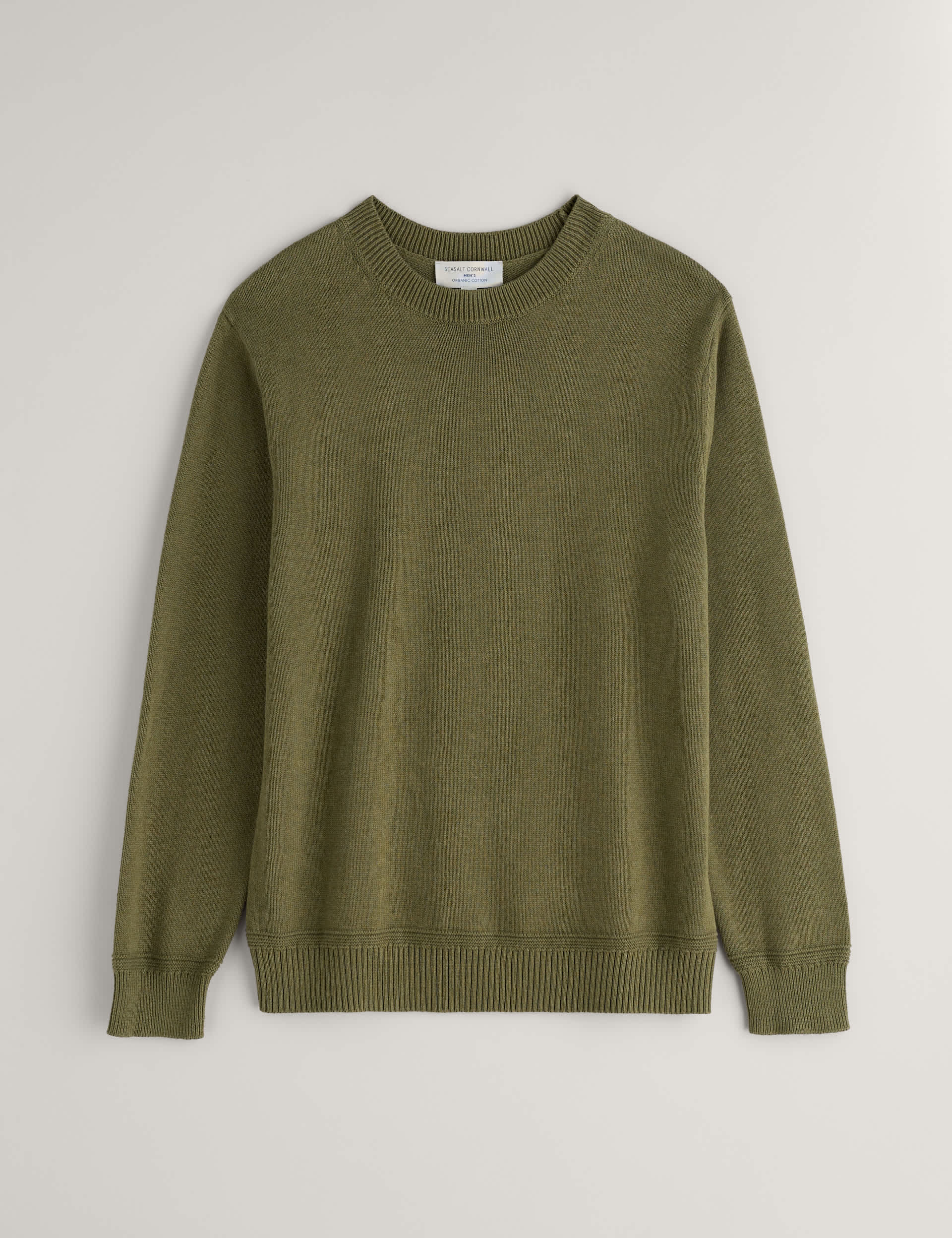 Seasalt Cornwall Men's Pure Cotton Crew Neck Jumper - S - Green, Green