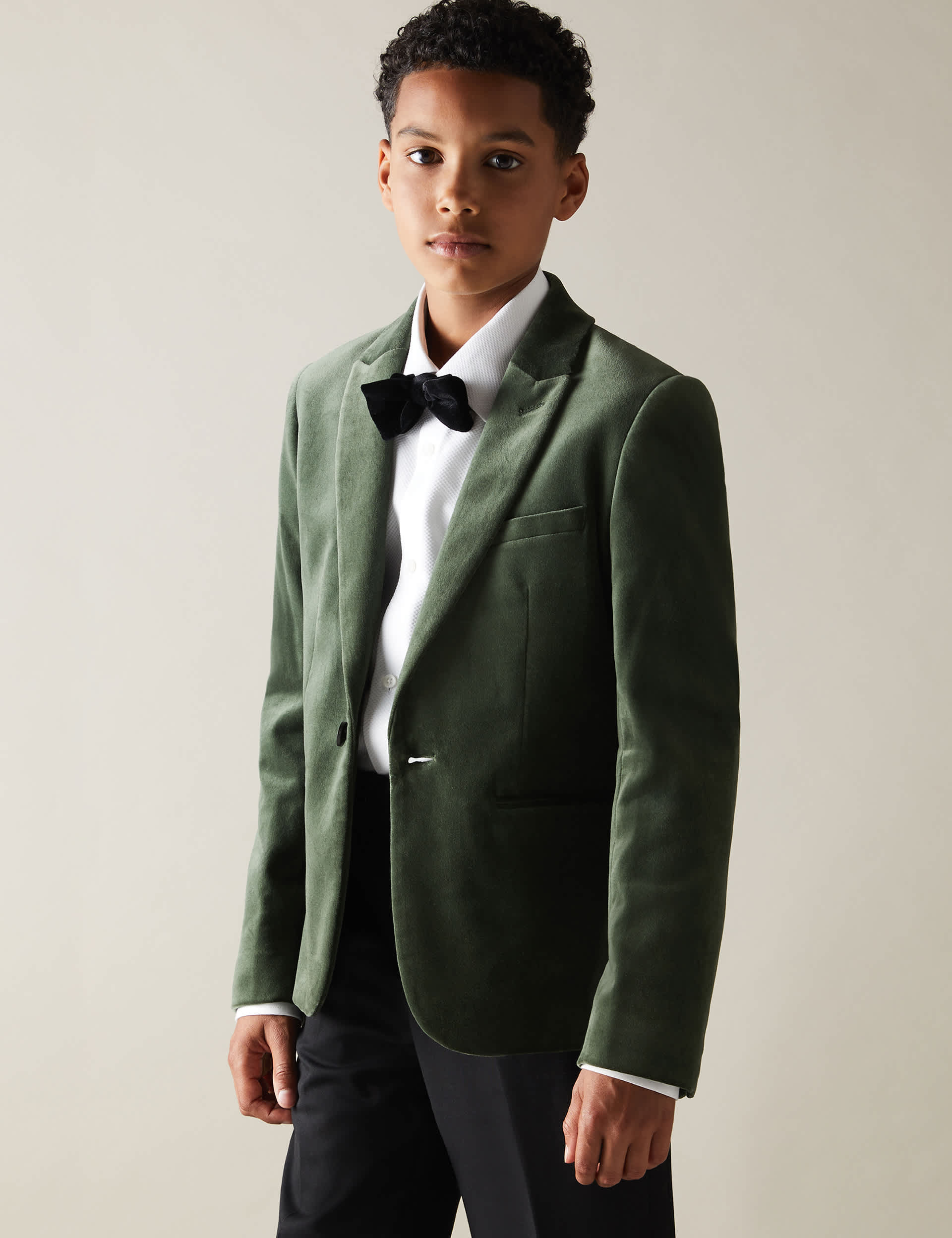 Reiss Boys Velvet Blazer (3-14 Yrs) - 5-6 Y - Green, Green