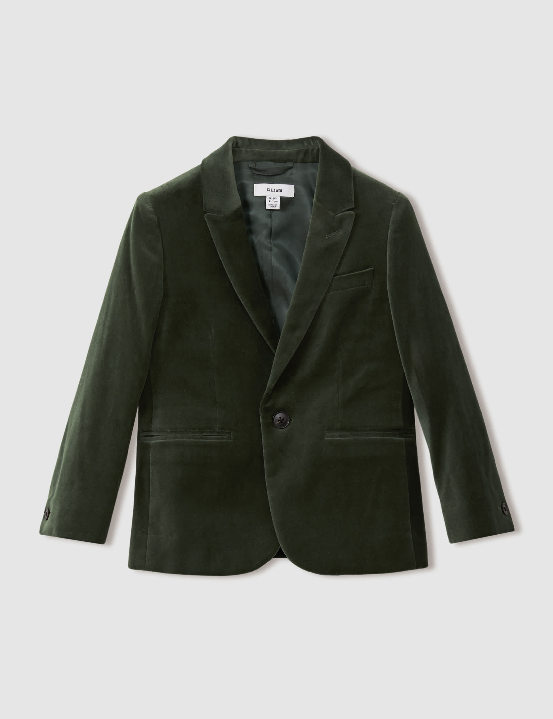 Reiss Boys Velvet Blazer (3-14 Yrs) - 4-5 Y - Green, Green