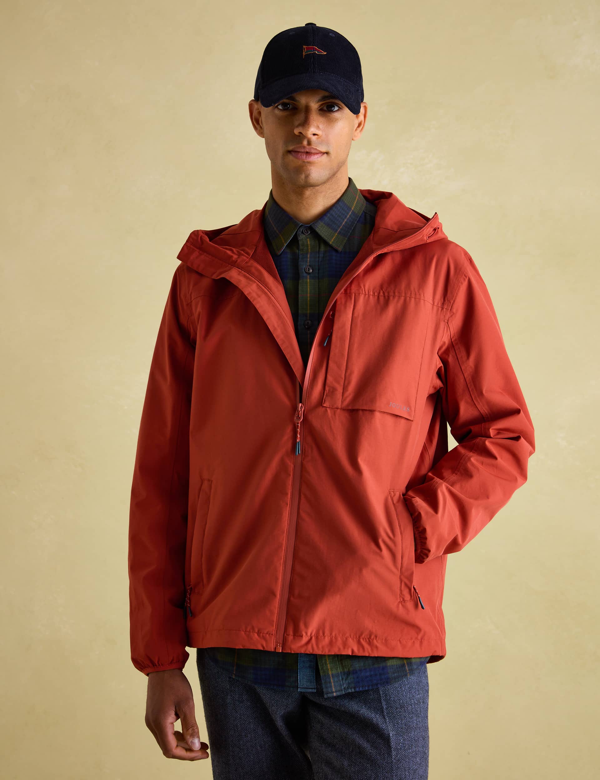 Joules Men's Cotton Blend Padded Anorak - M - Orange, Orange