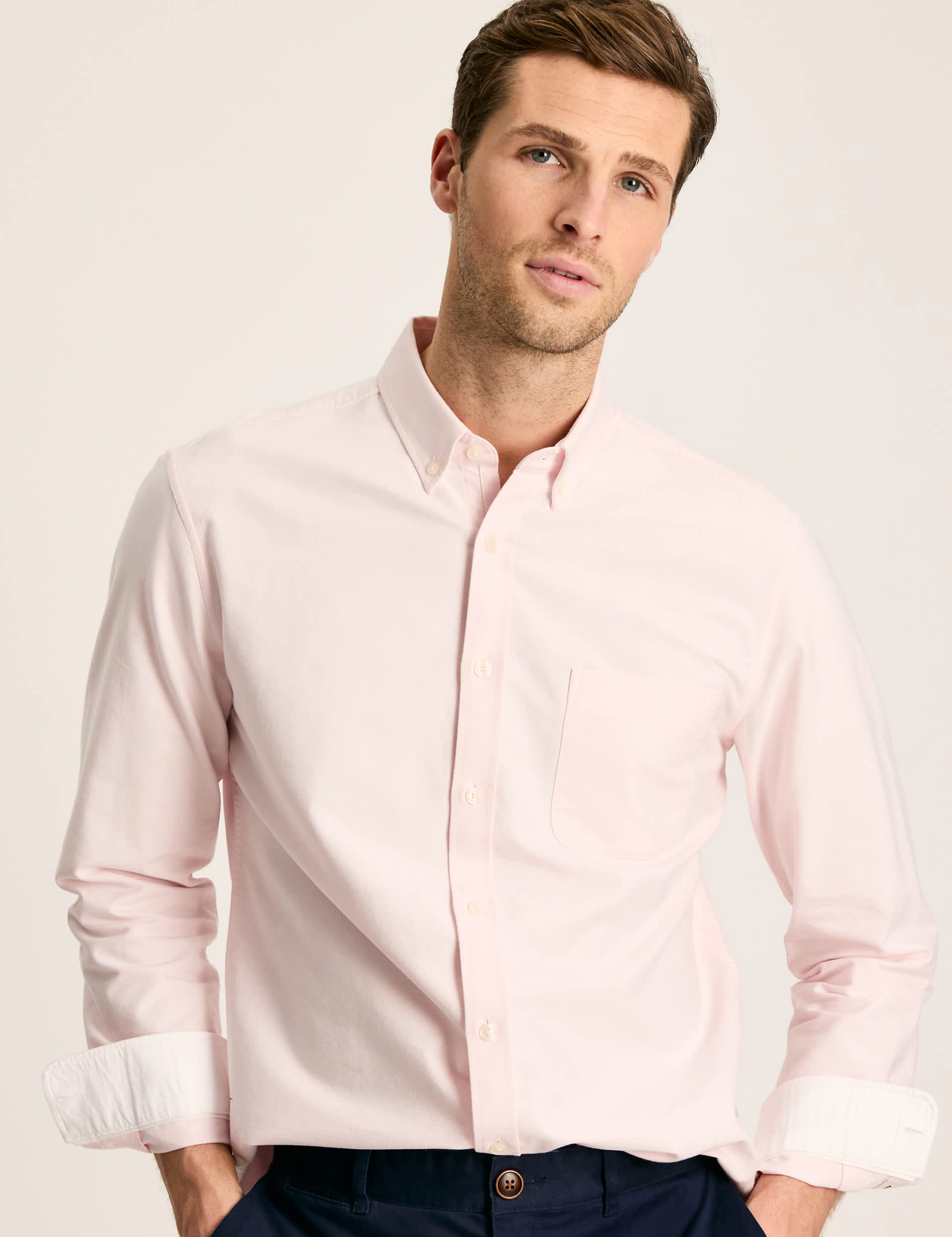 Joules Men's Pure Cotton Oxford Shirt - L - Pink, Pink