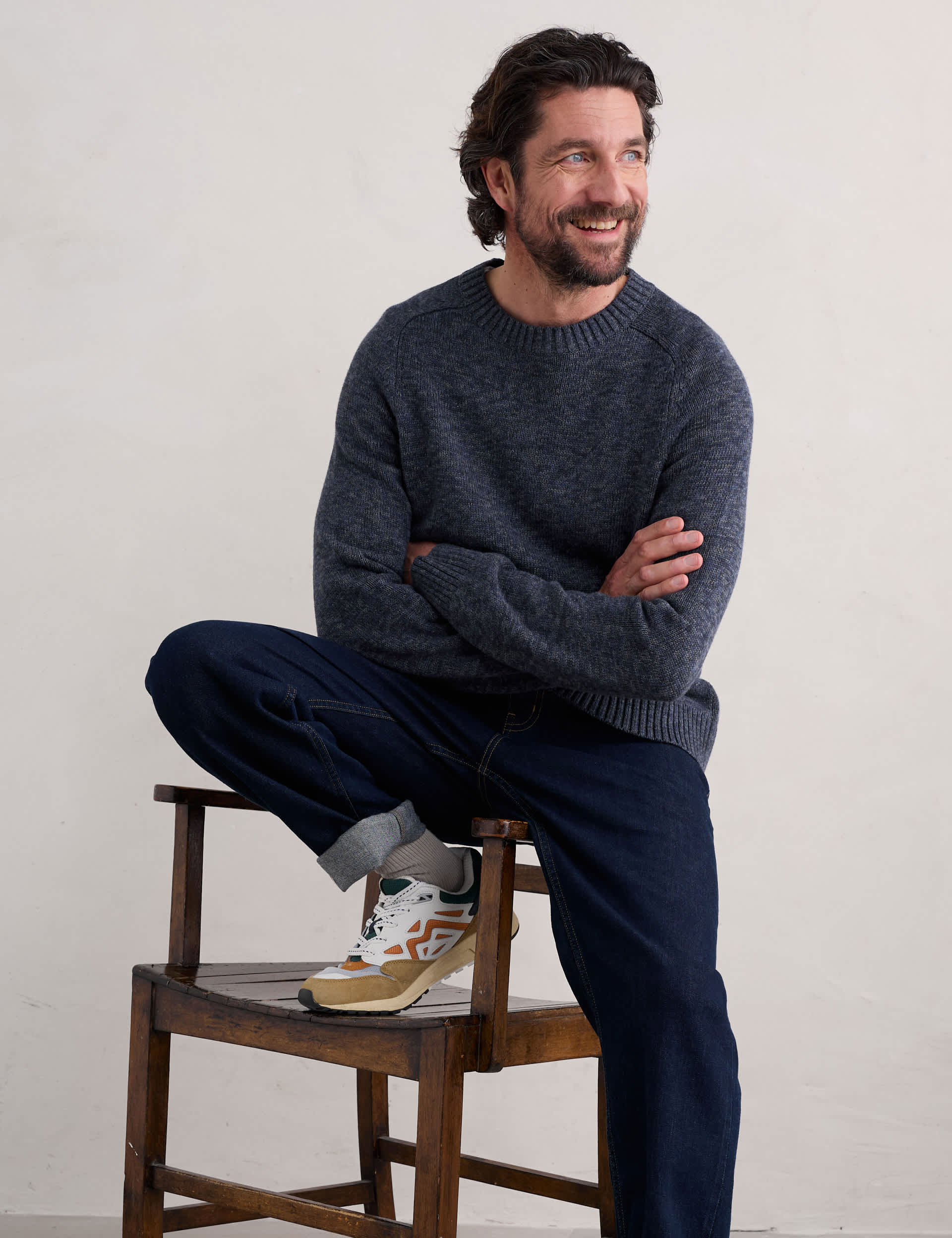 Seasalt Cornwall Men's Pure Cotton Crew Neck Jumper