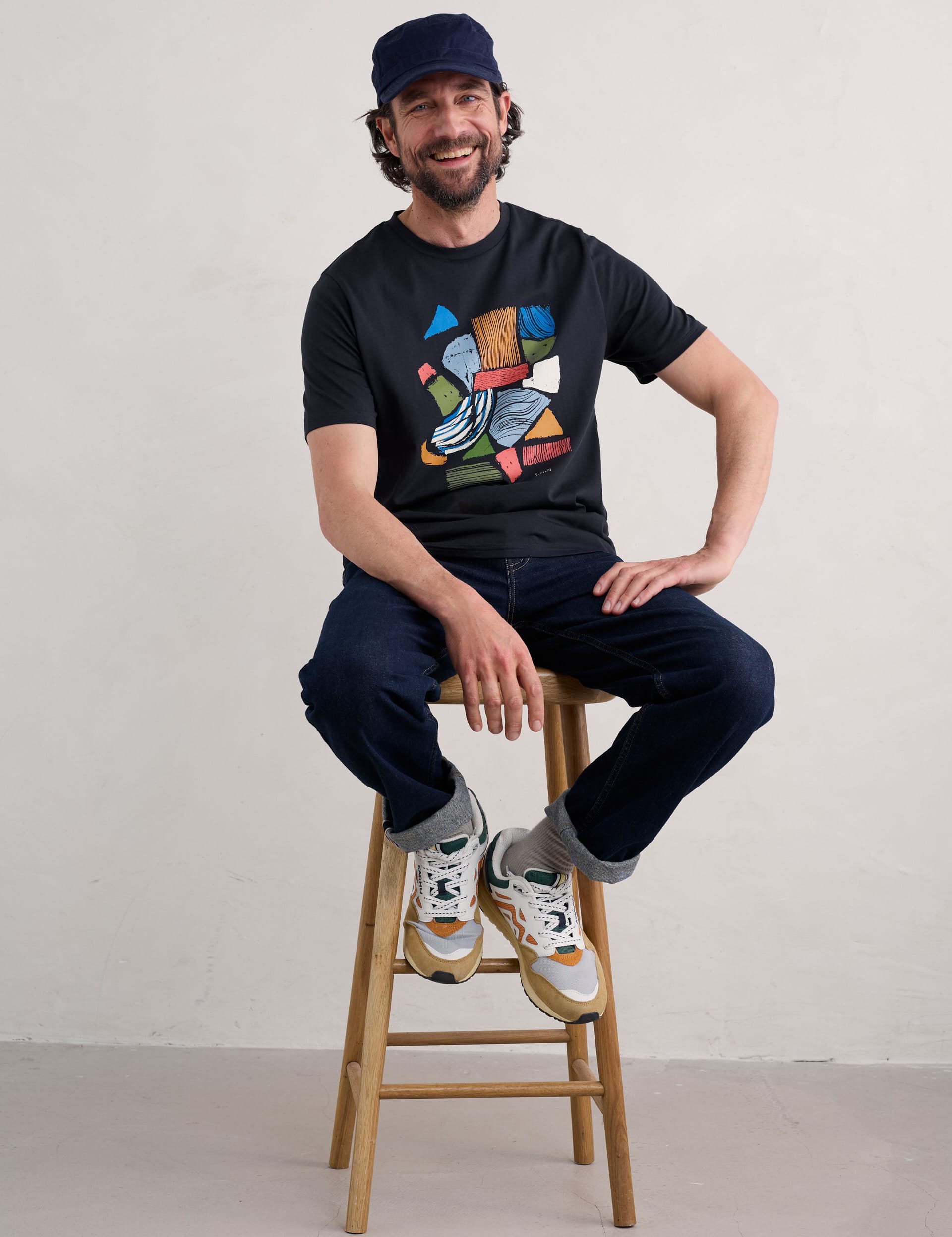 Seasalt Cornwall Men's Pure Cotton Printed Crew Neck T-Shirt