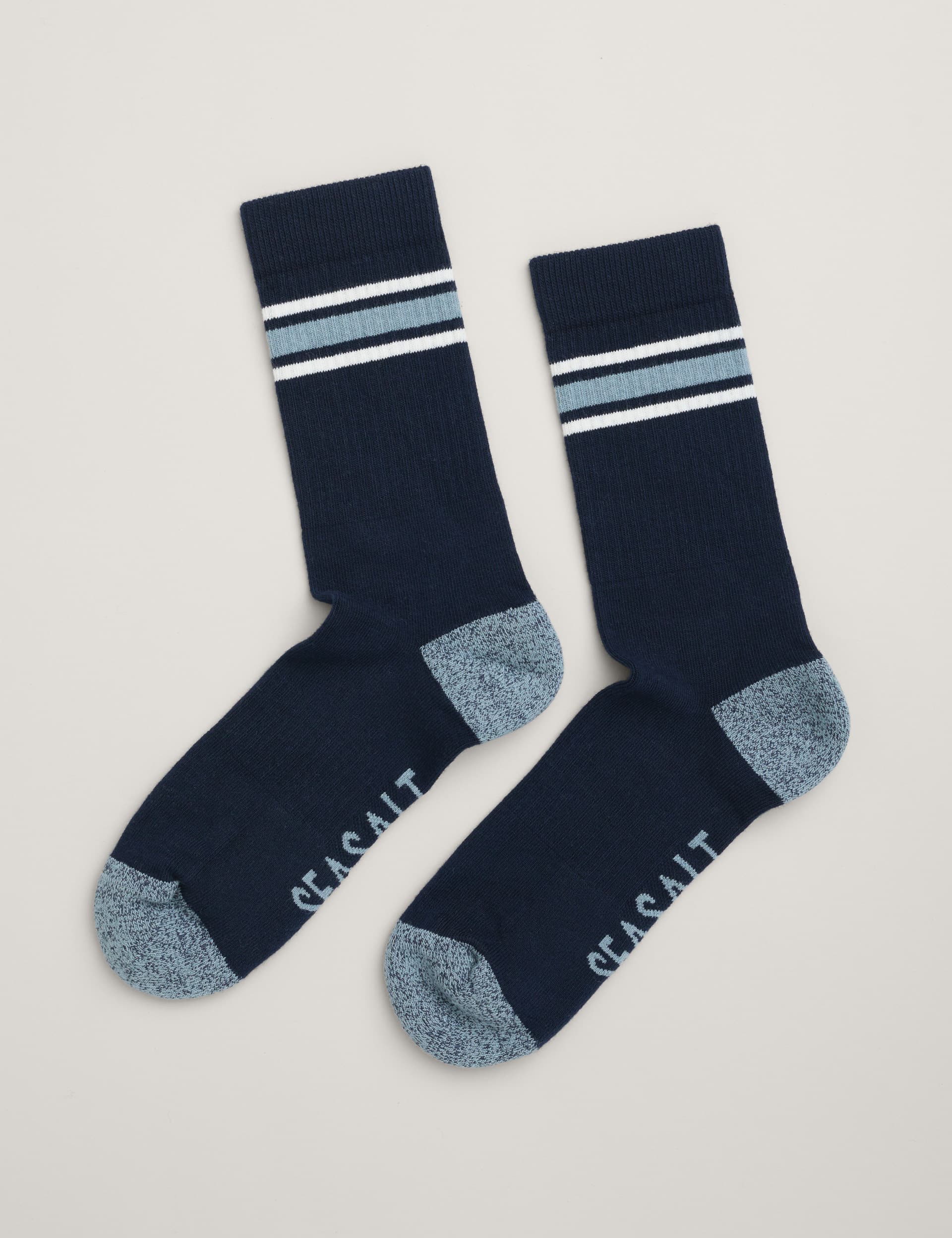 Seasalt Cornwall Men's Cotton Rich Striped Socks - one size - Navy Mix, Navy Mix