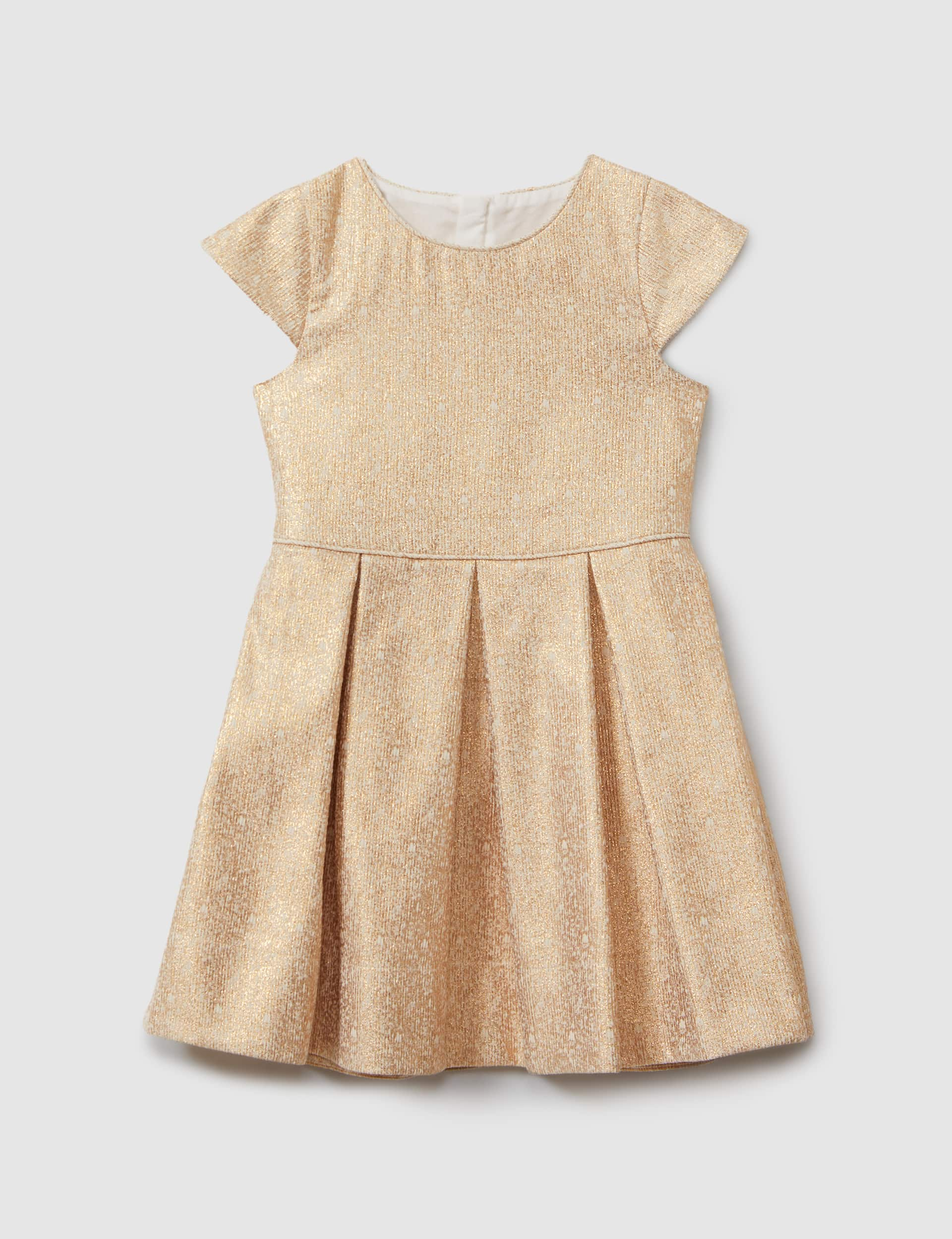 Reiss Girls Cotton Blend Glitter Party Dress (4-14 Yrs) - 13-14 - Gold, Gold