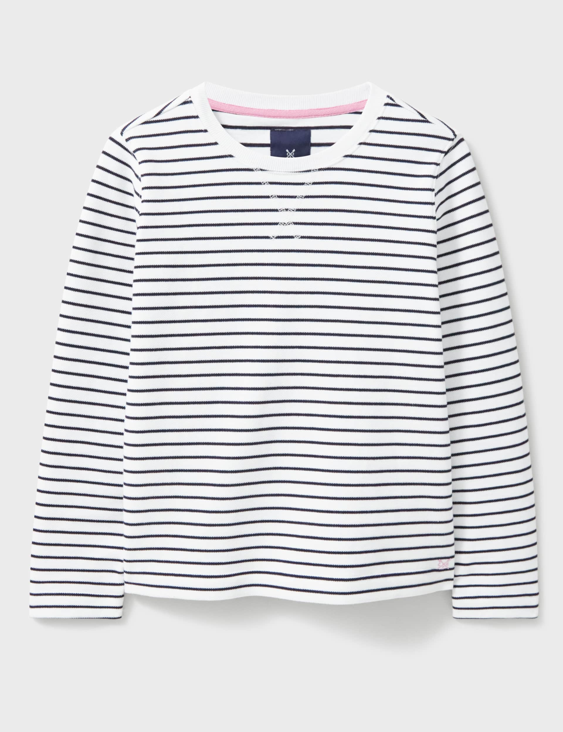 Crew Clothing Women's Cotton Rich Striped Sweatshirt - 12 - White Mix, White Mix