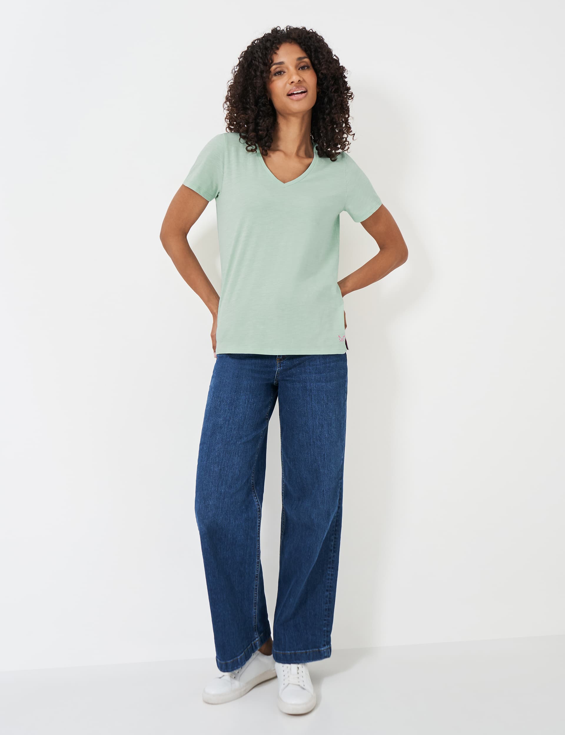 Crew Clothing Women's Pure Cotton V-Neck T-Shirt