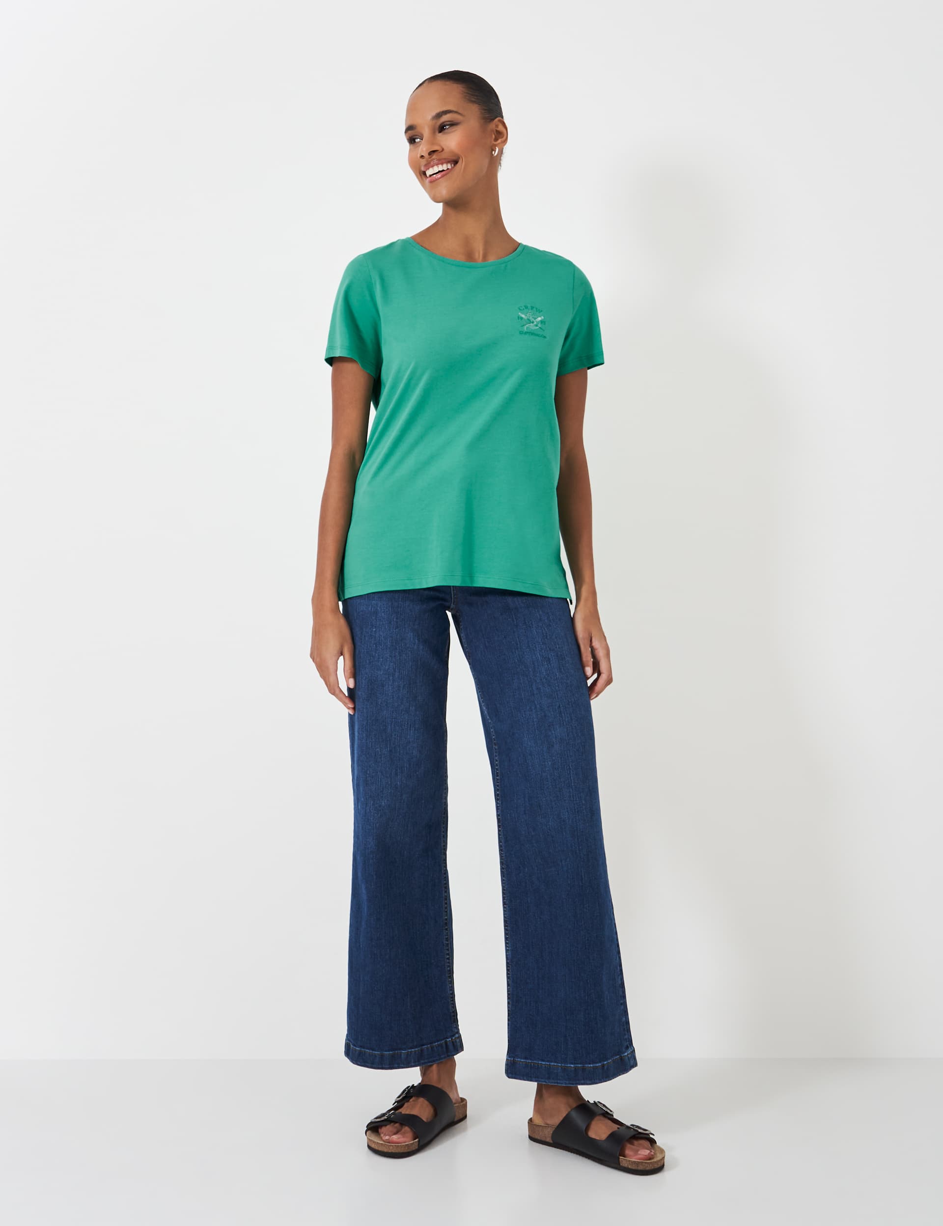 Crew Clothing Women's Pure Cotton Logo T-Shirt