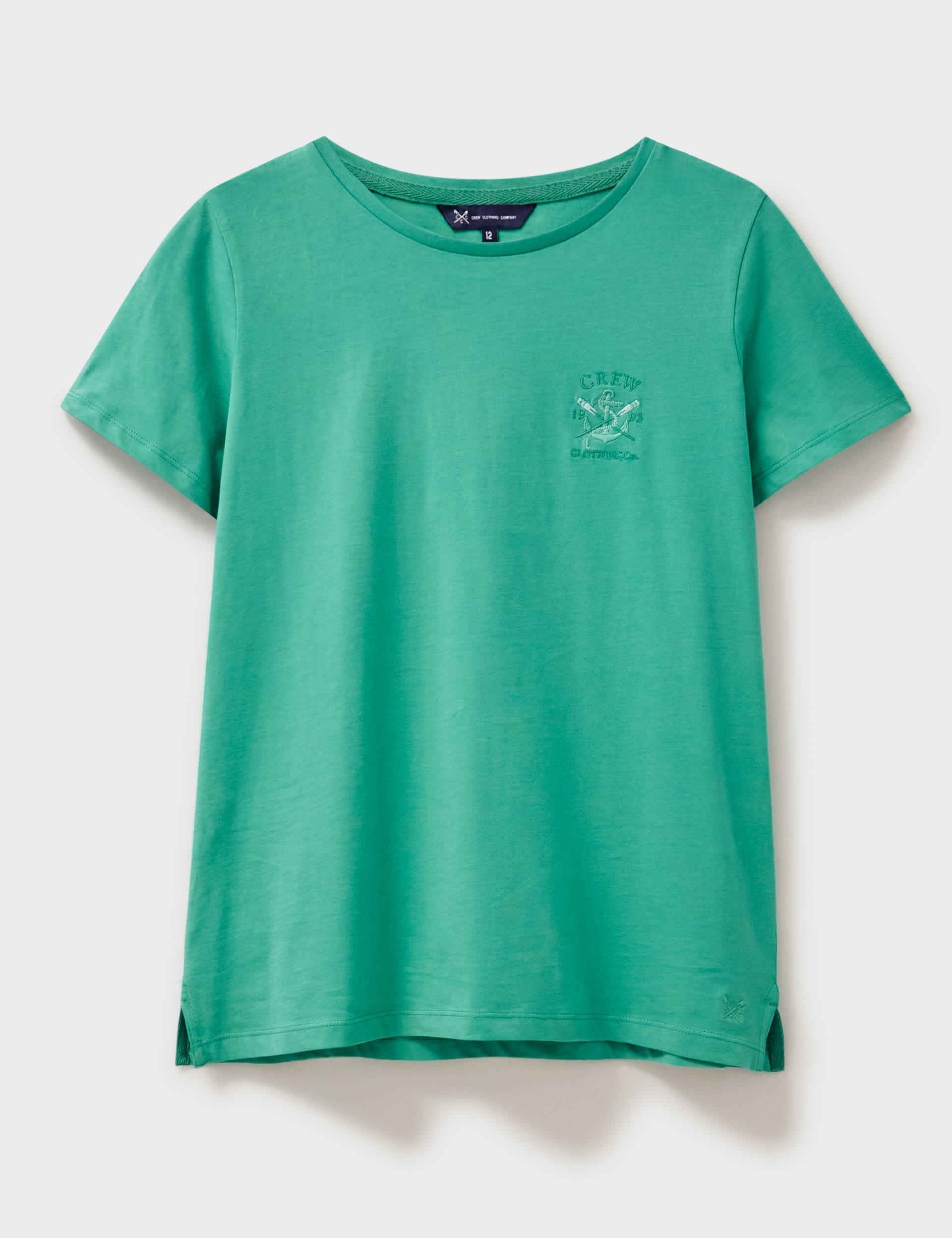 Crew Clothing Women's Pure Cotton Logo T-Shirt - 6 - Emerald, Emerald