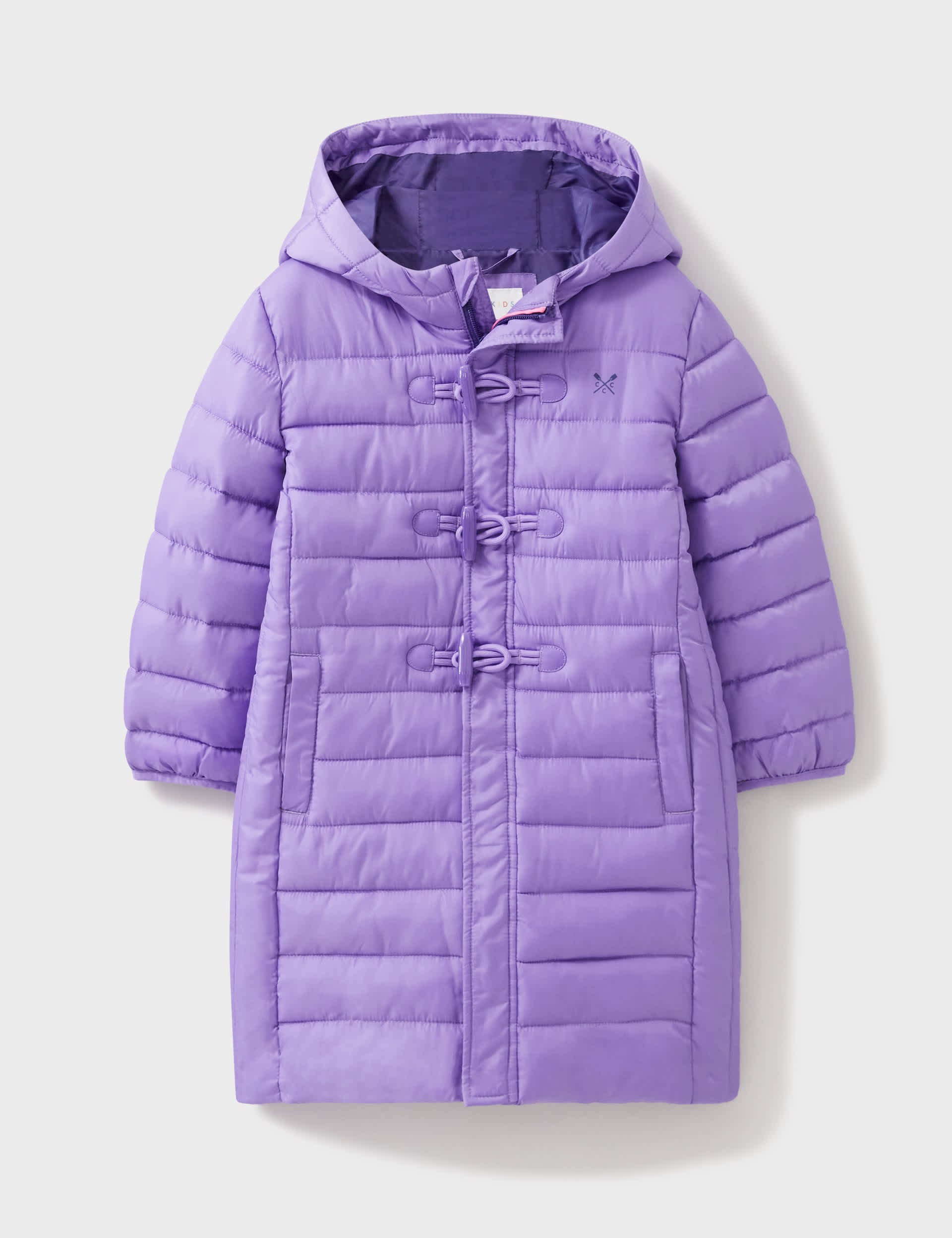 Crew Clothing Girls Quilted Longline Puffer Jacket (3-12 Yrs) - 4-5 Y - Lilac, Lilac