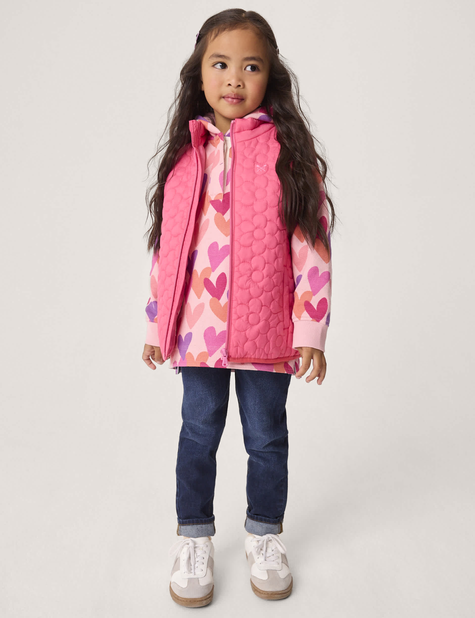 Crew Clothing Girls Shower Resistant Quilted Gilet (3-12 Yrs) - 6-7 Y - Pink Mix, Pink Mix