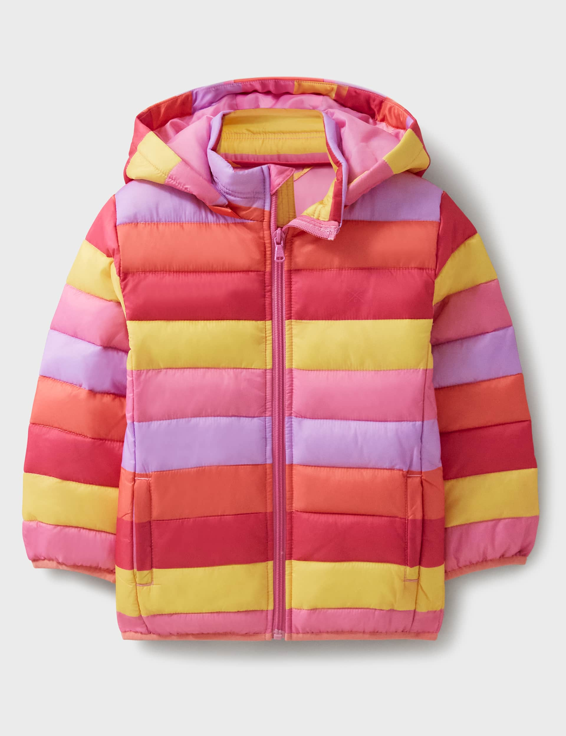 Crew Clothing Girls Lightweight Hooded Jacket (3-12 Yrs) - 9-10Y - Pink Mix, Pink Mix,Medium Blue Mi