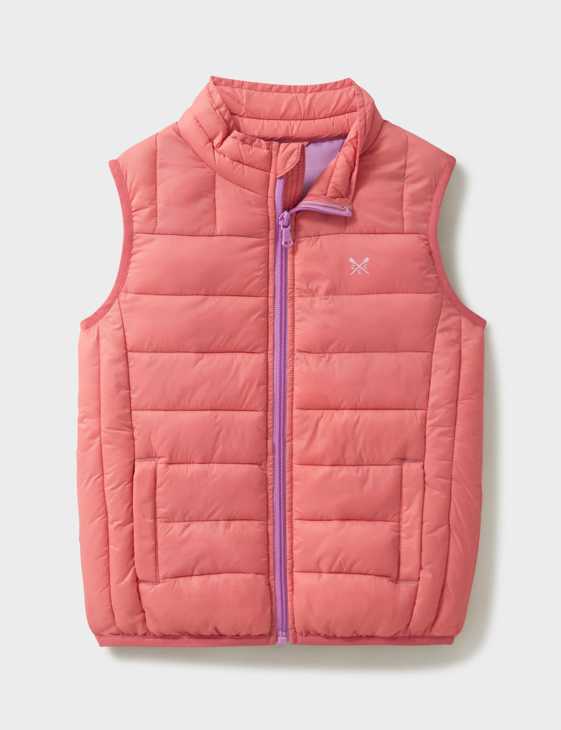 Crew Clothing Girls Lightweight Gilet (3-12 Yrs) - 11-12 - Coral, Coral,Lilac