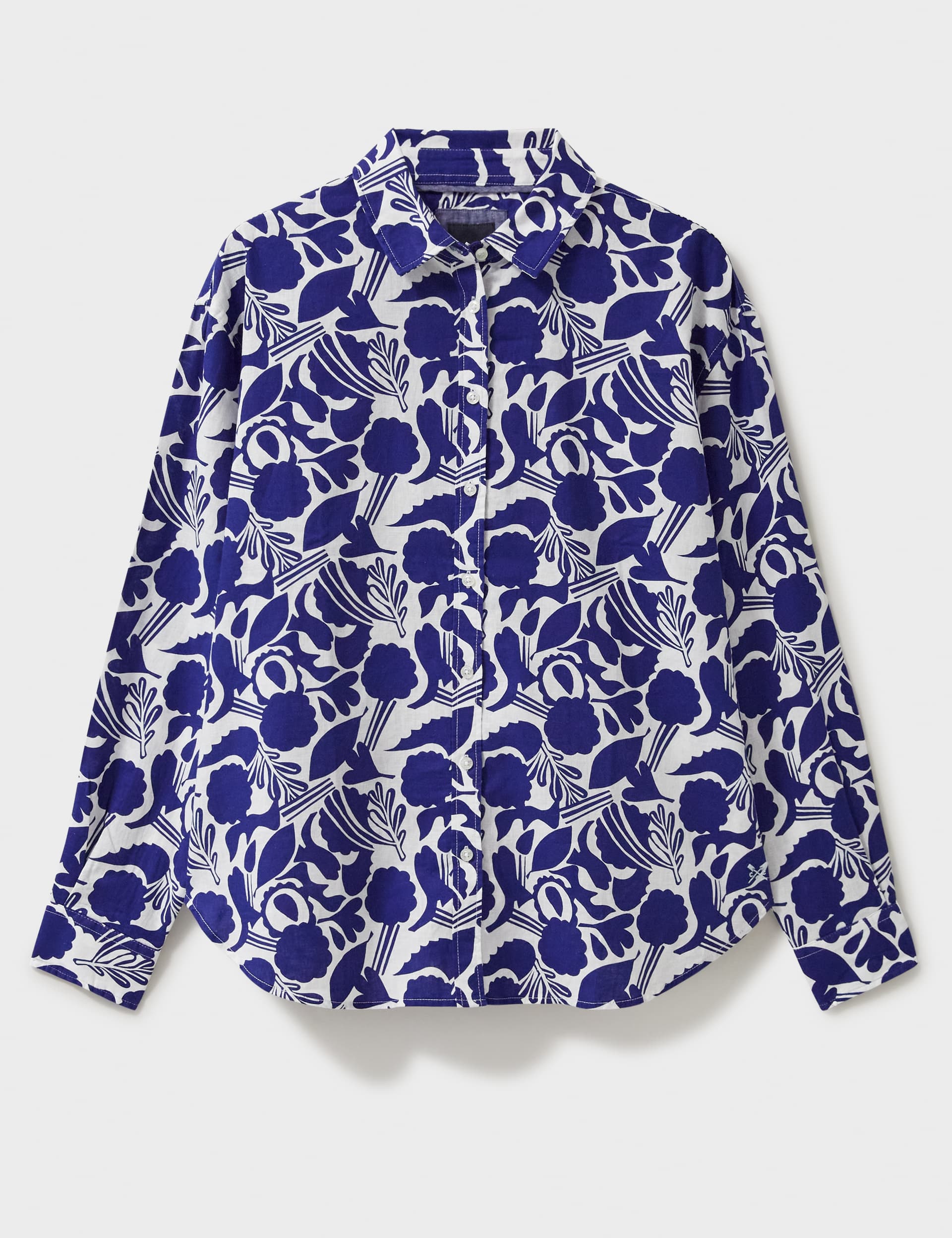 Crew Clothing Women's Linen Rich Floral Shirt - 8 - Blue Mix, Blue Mix