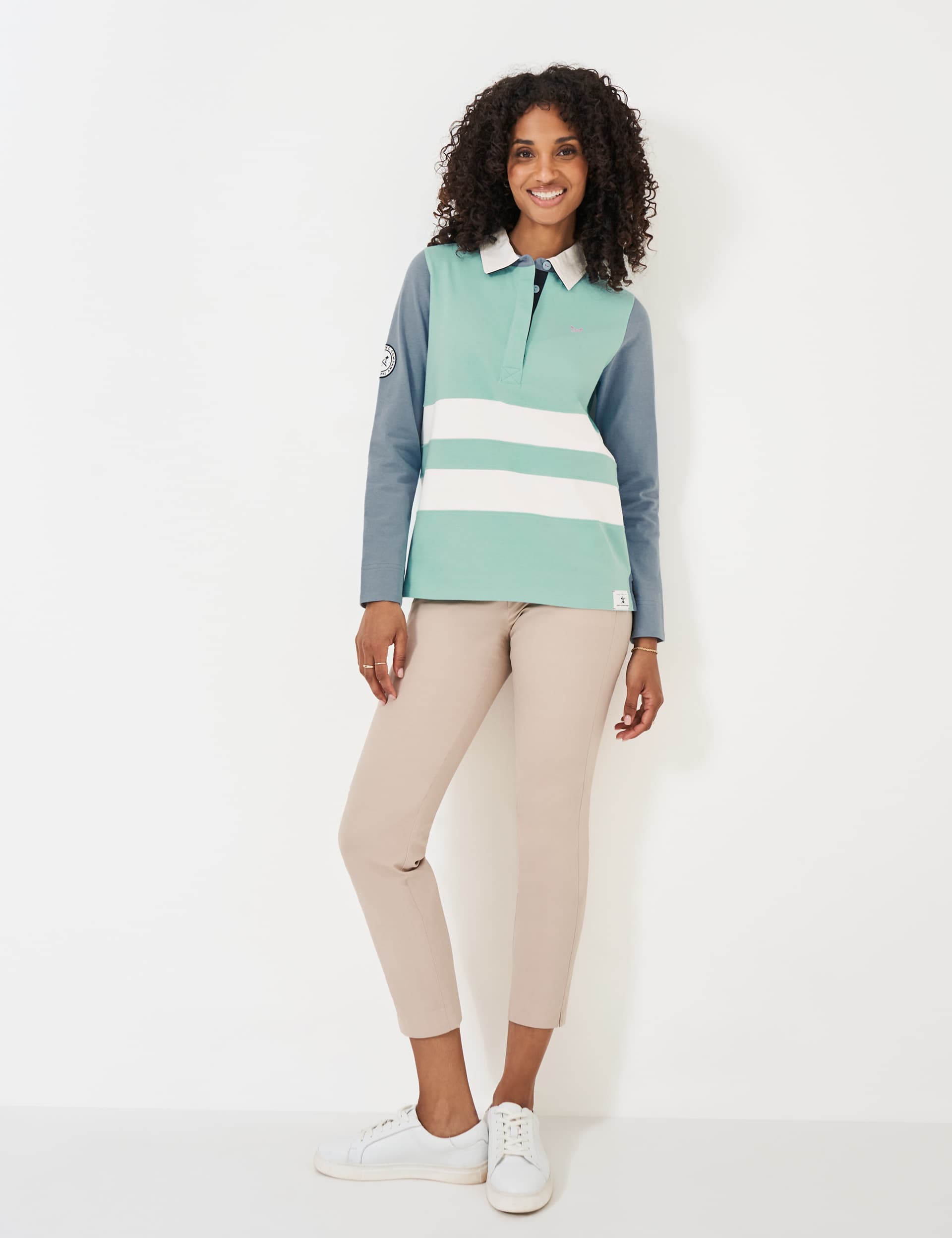 Crew Clothing Women's Pure Cotton Striped Rugby Top