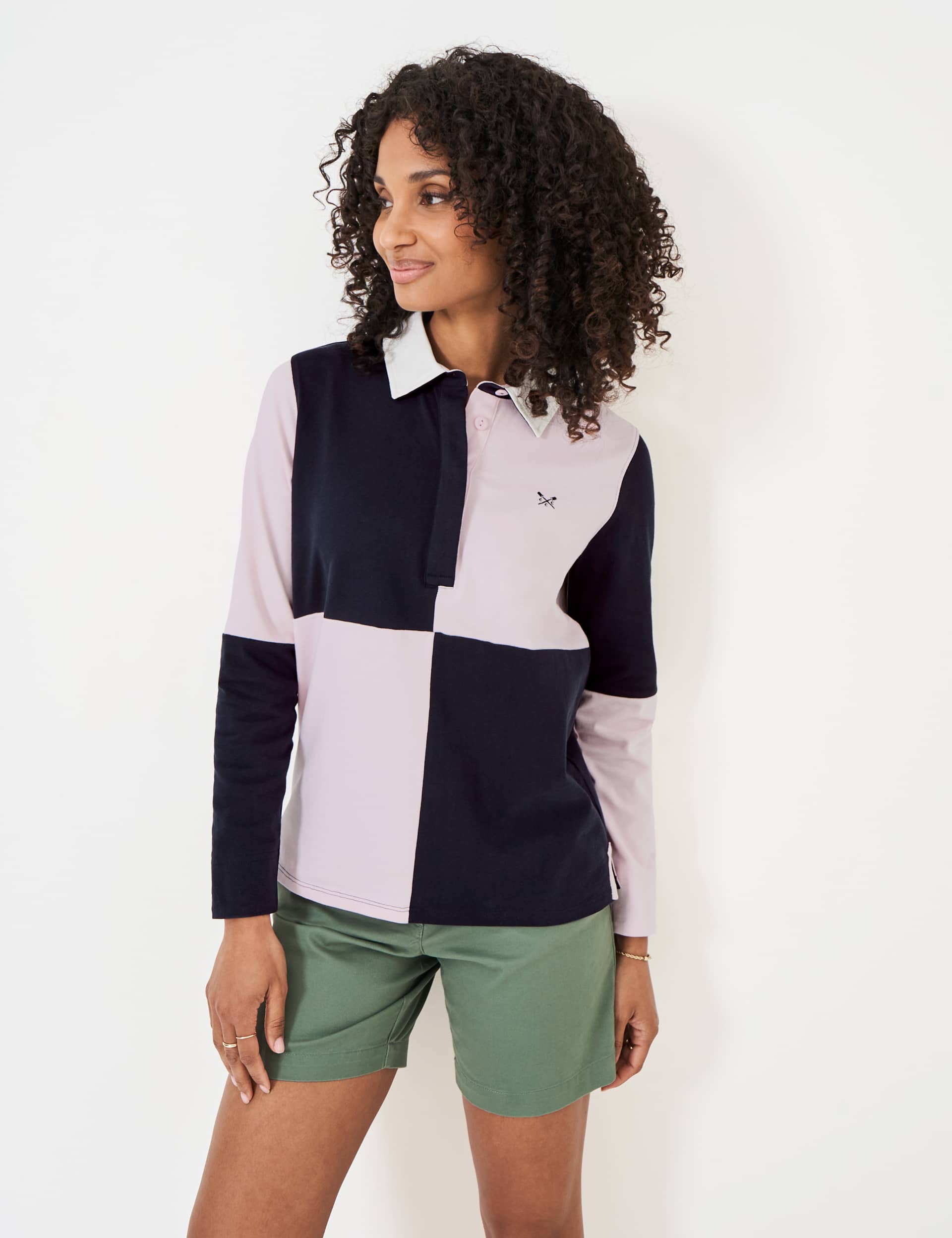 Crew Clothing Women's Pure Cotton Colour Block Rugby Top