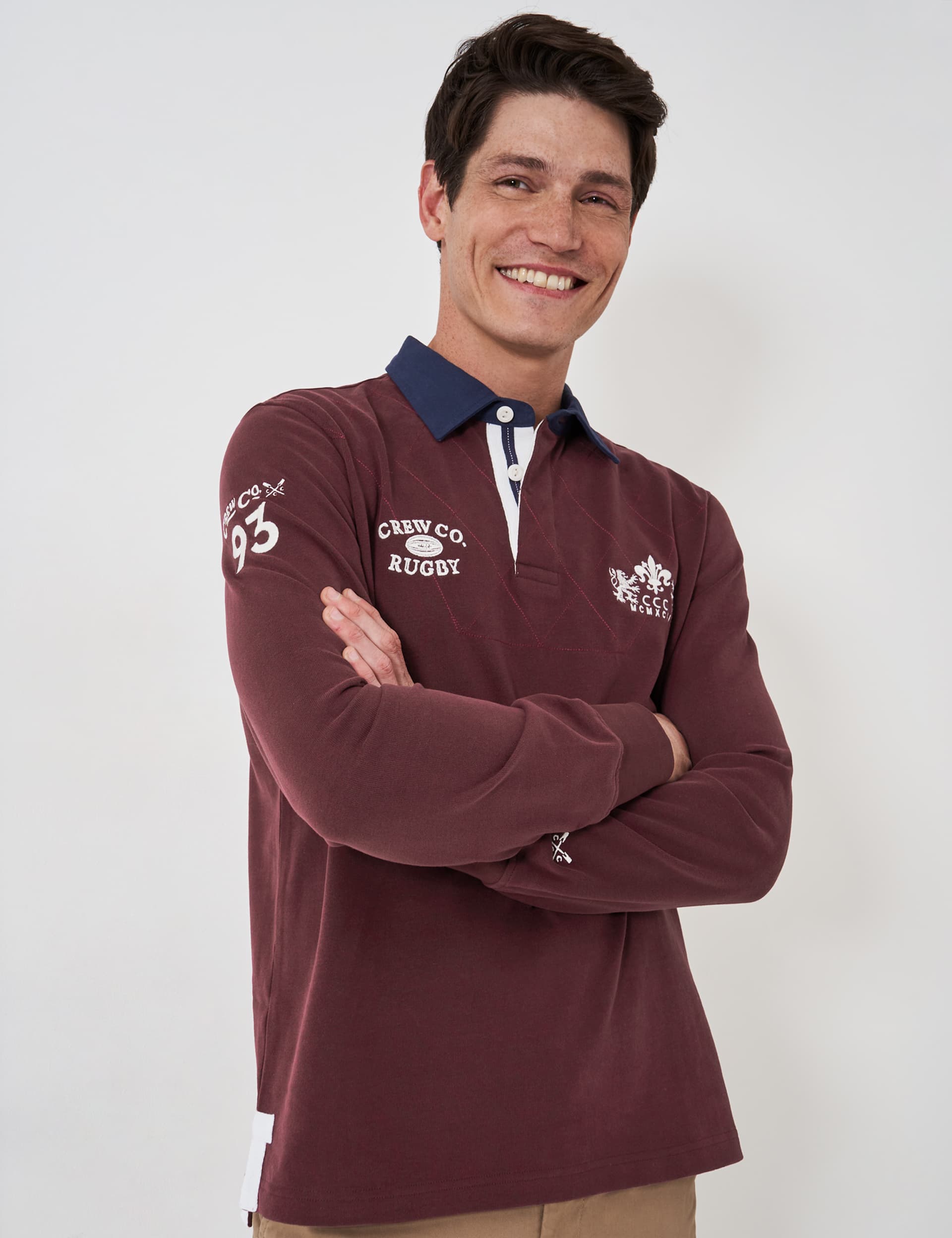 Crew Clothing Men's Pure Cotton Print Rugby Shirt