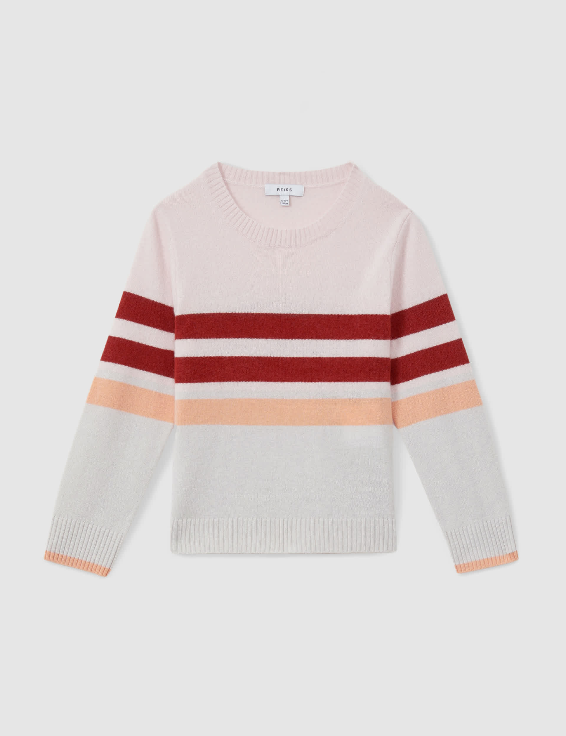 Reiss Girls Wool Blend Colour Block Jumper (4-14 Yrs) - 7-8 Y - Pink, Pink