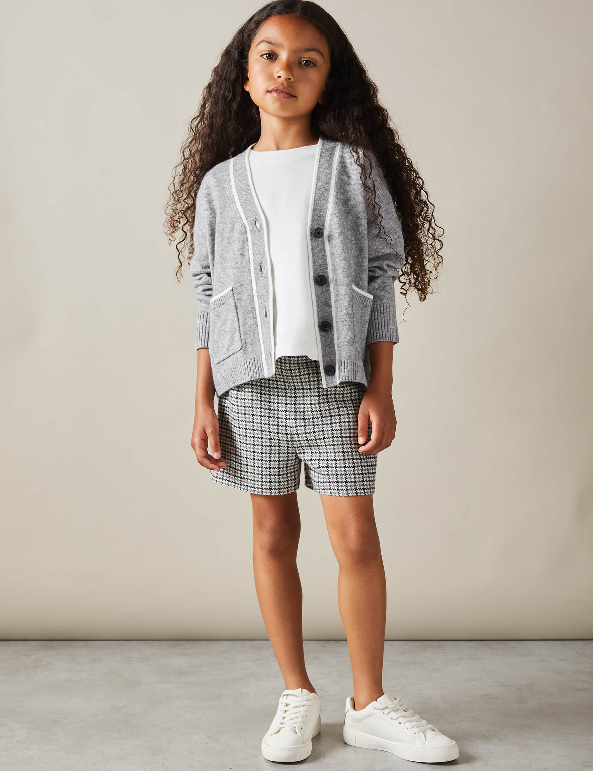 Reiss Girls Wool Blend Cardigan (4-14 Yrs) - 10-11 - Grey, Grey