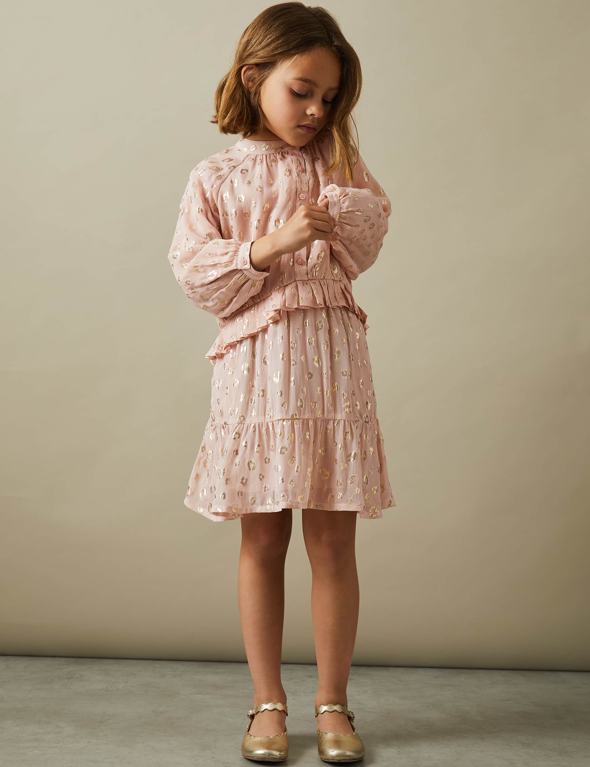 Reiss Girls Metallic Animal Print Blouse (4-14 Yrs)