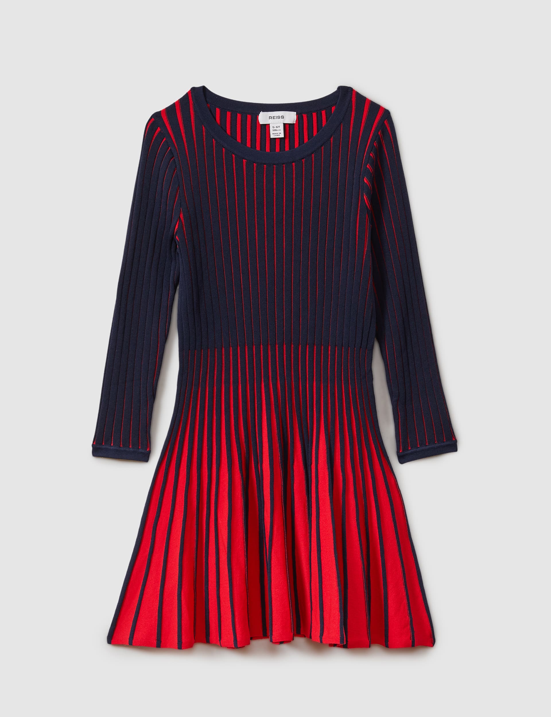 Reiss Girls Ribbed Dress (4-14 Yrs) - 11-12 - Red Mix, Red Mix