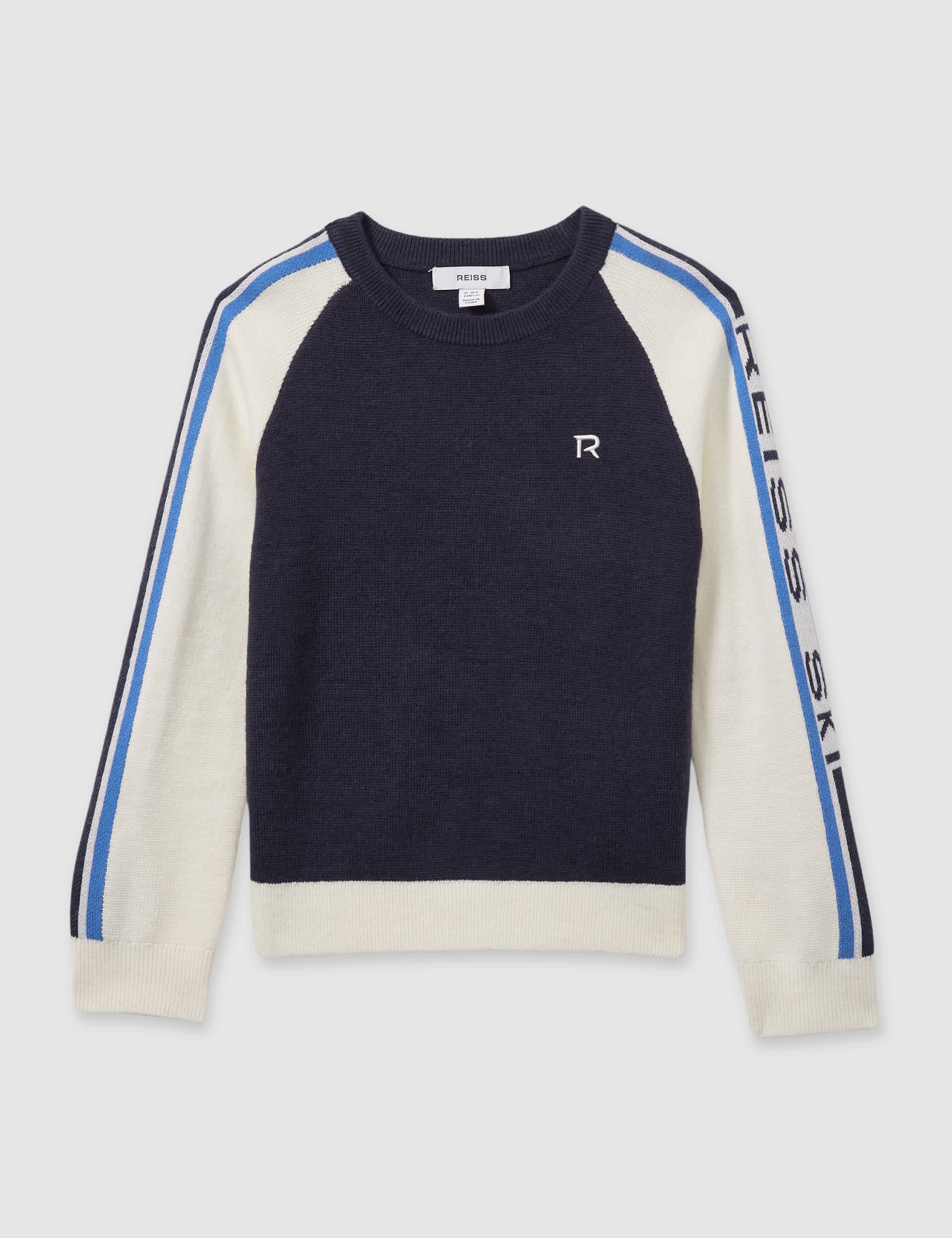 Reiss Boys Colour Block Jumper (3-14 Yrs) - 7-8 Y - Navy Mix, Navy Mix