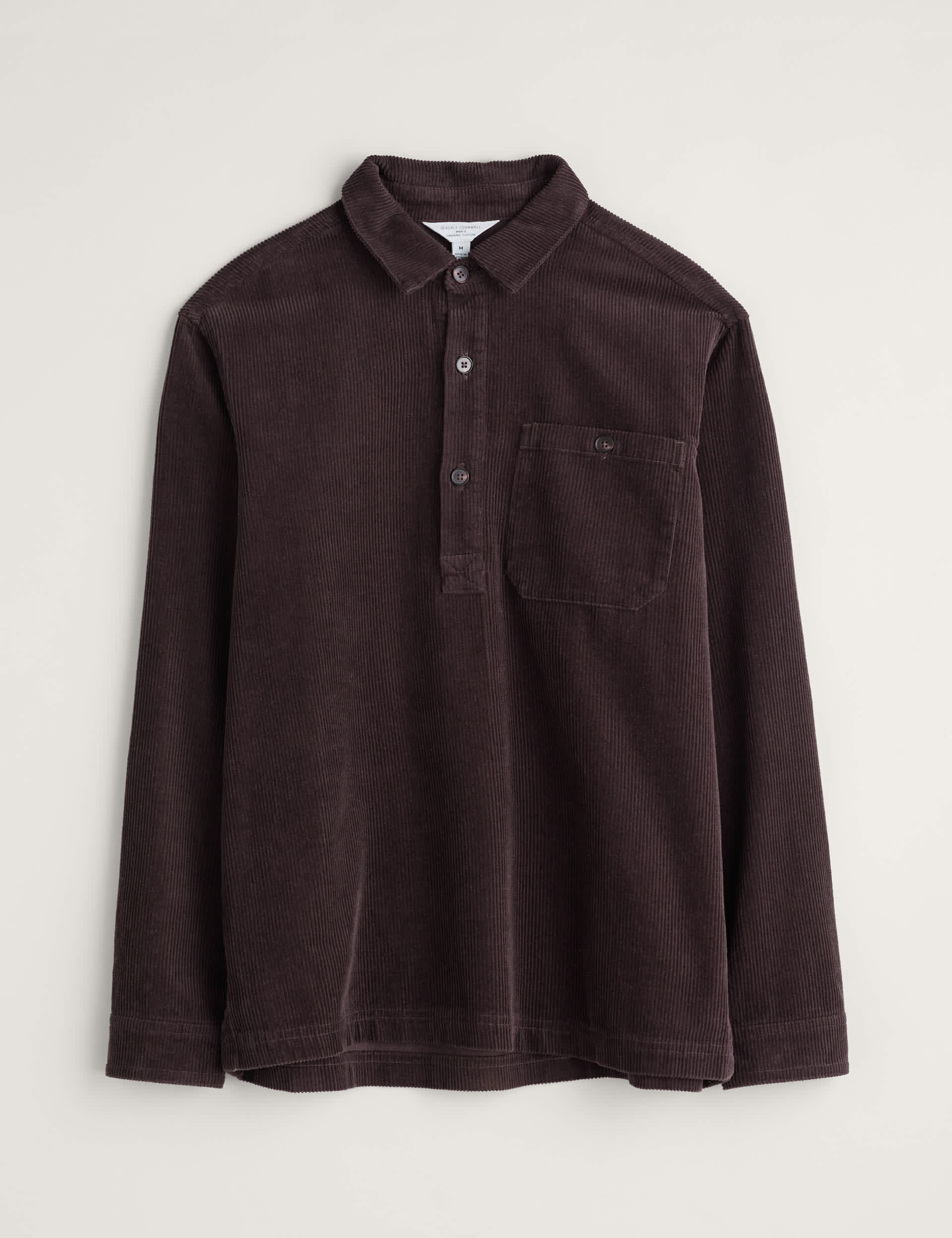 Seasalt Cornwall Men's Pure Cotton Corduroy Overshirt - XXL - Brown, Brown