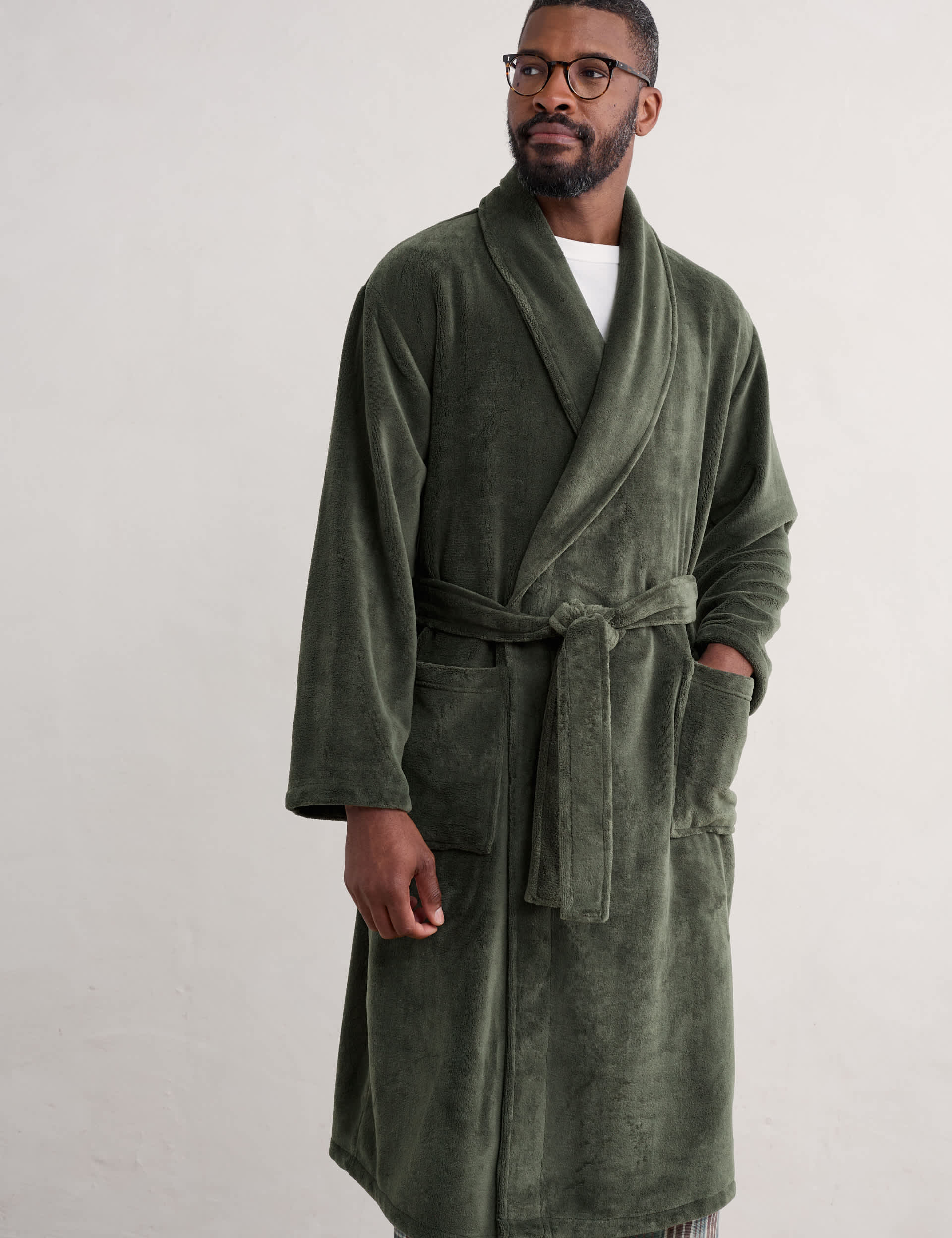 Seasalt Cornwall Men's Dressing Gown - L - Green, Green