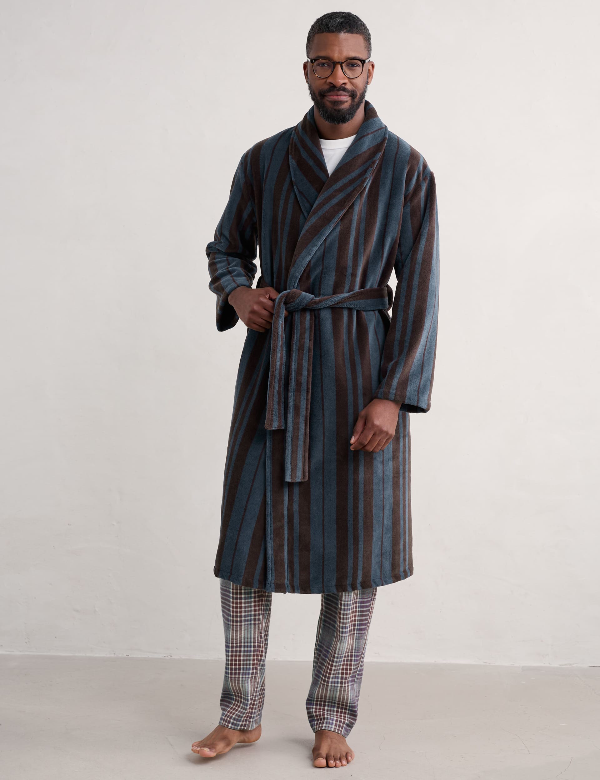 Seasalt Cornwall Men's Striped Dressing Gown - L - Multi, Multi