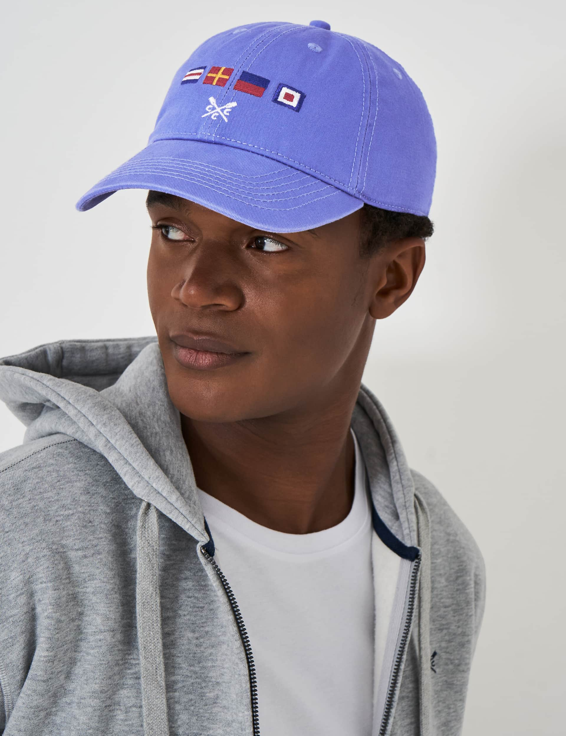 Crew Clothing Men's Pure Cotton Flag Baseball Cap - Cornflower, Cornflower