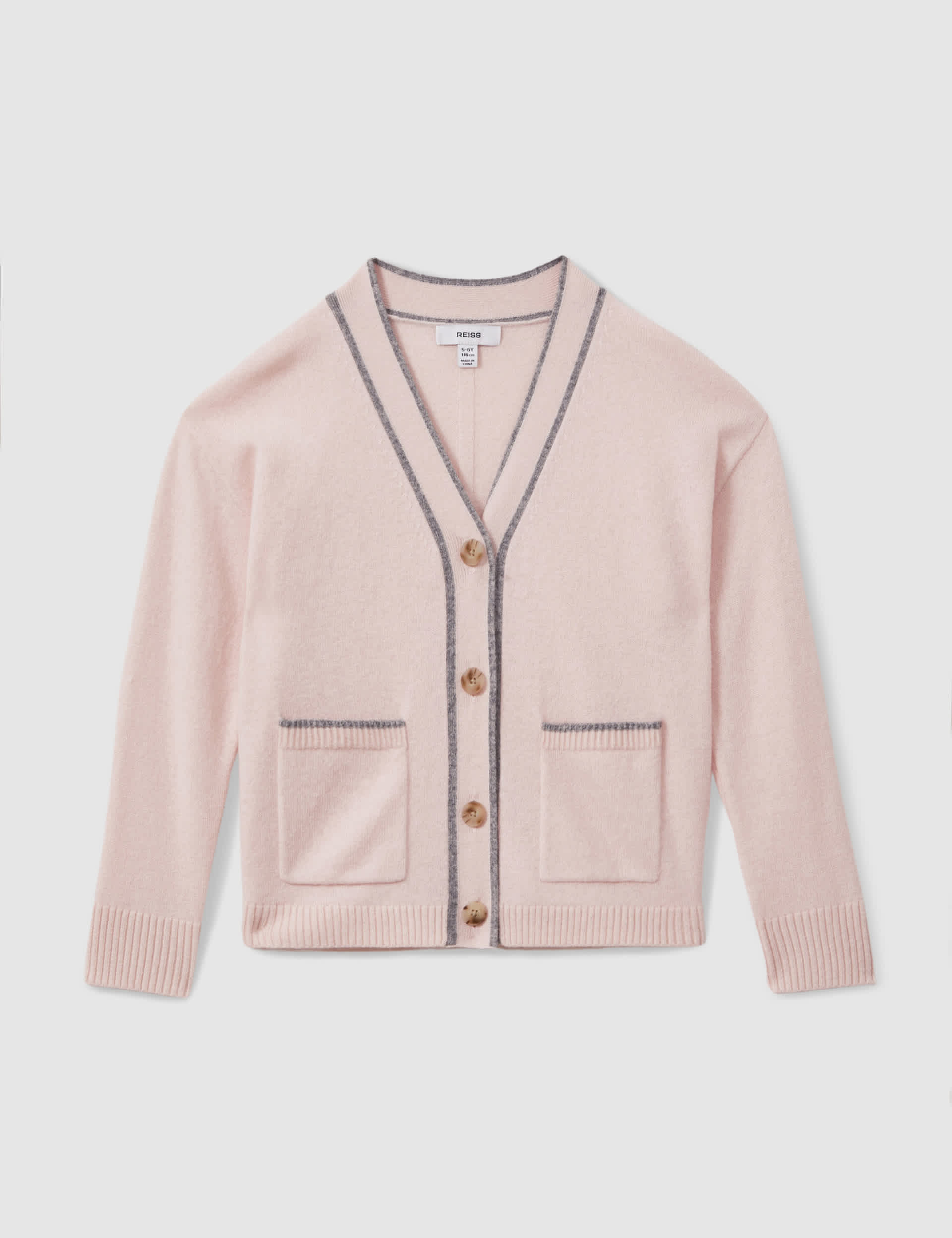 Reiss Girls Wool Blend Cardigan (4-14 Yrs) - 10-11 - Pink Mix, Pink Mix